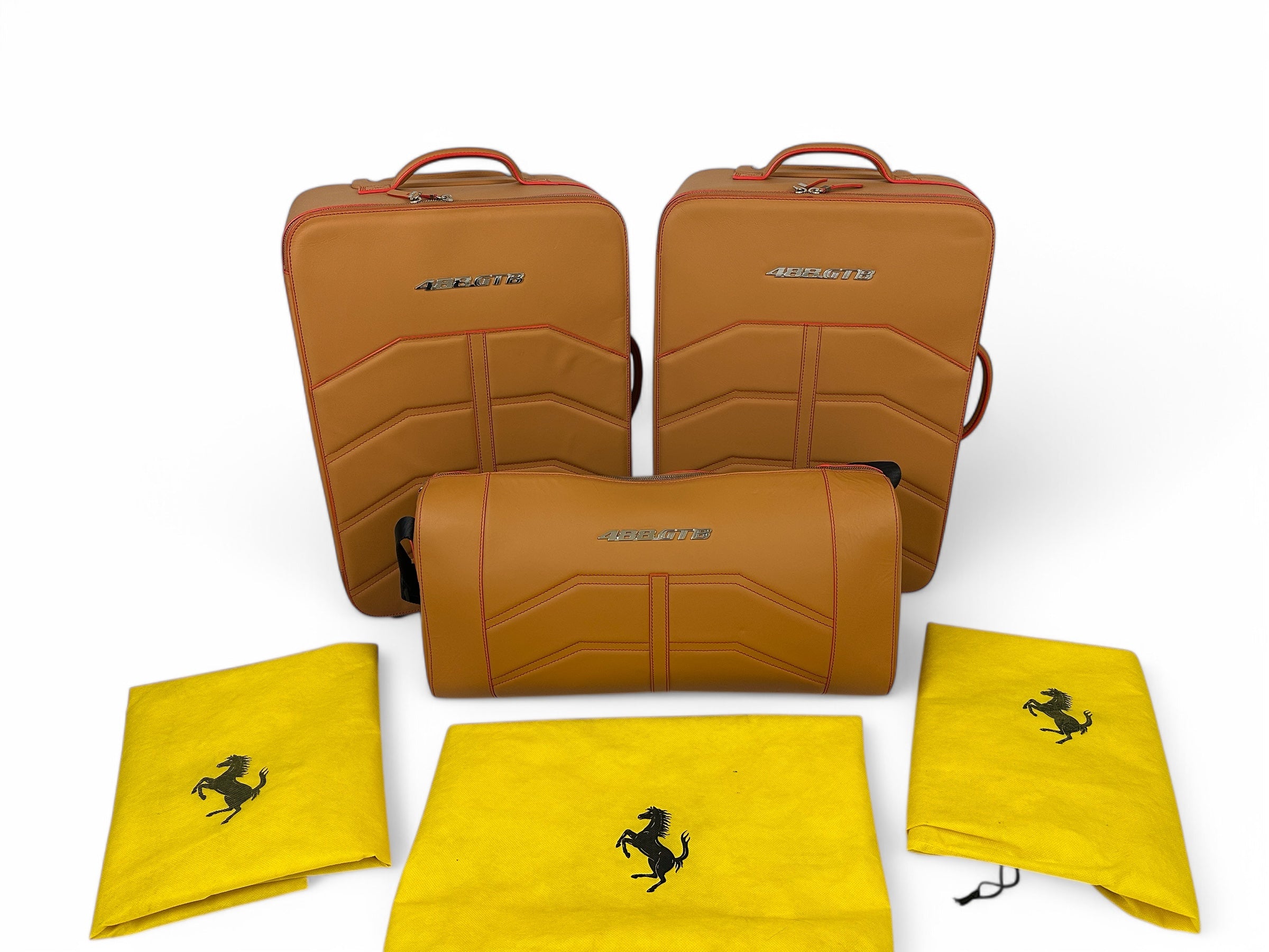 Ferrari 488 GTB Leather Luggage Set, Suitcase, Trolley Bags – Piece