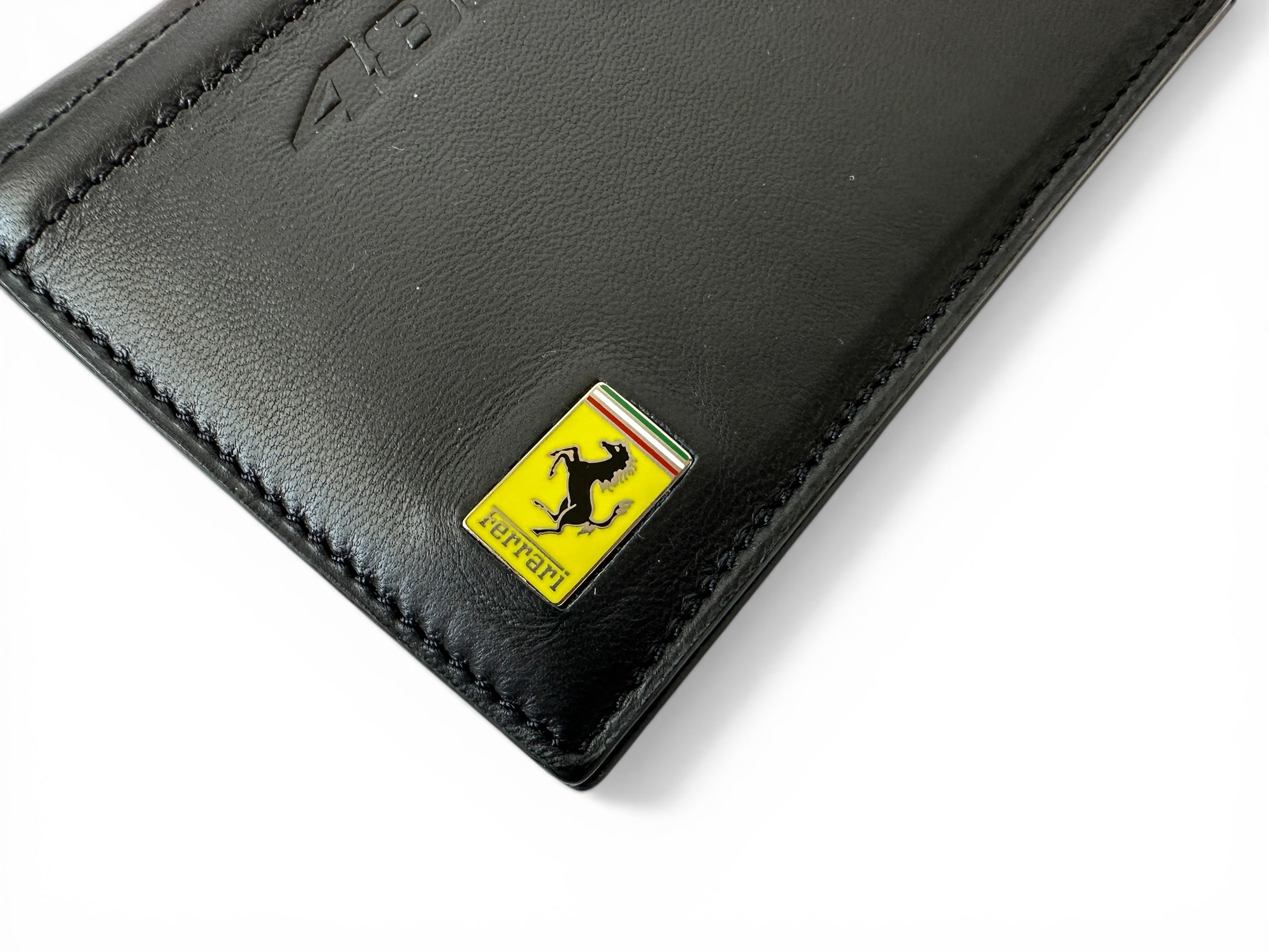 Ferrari 488 GTB Black Leather Vertical Wallet, Portfolio - In Box