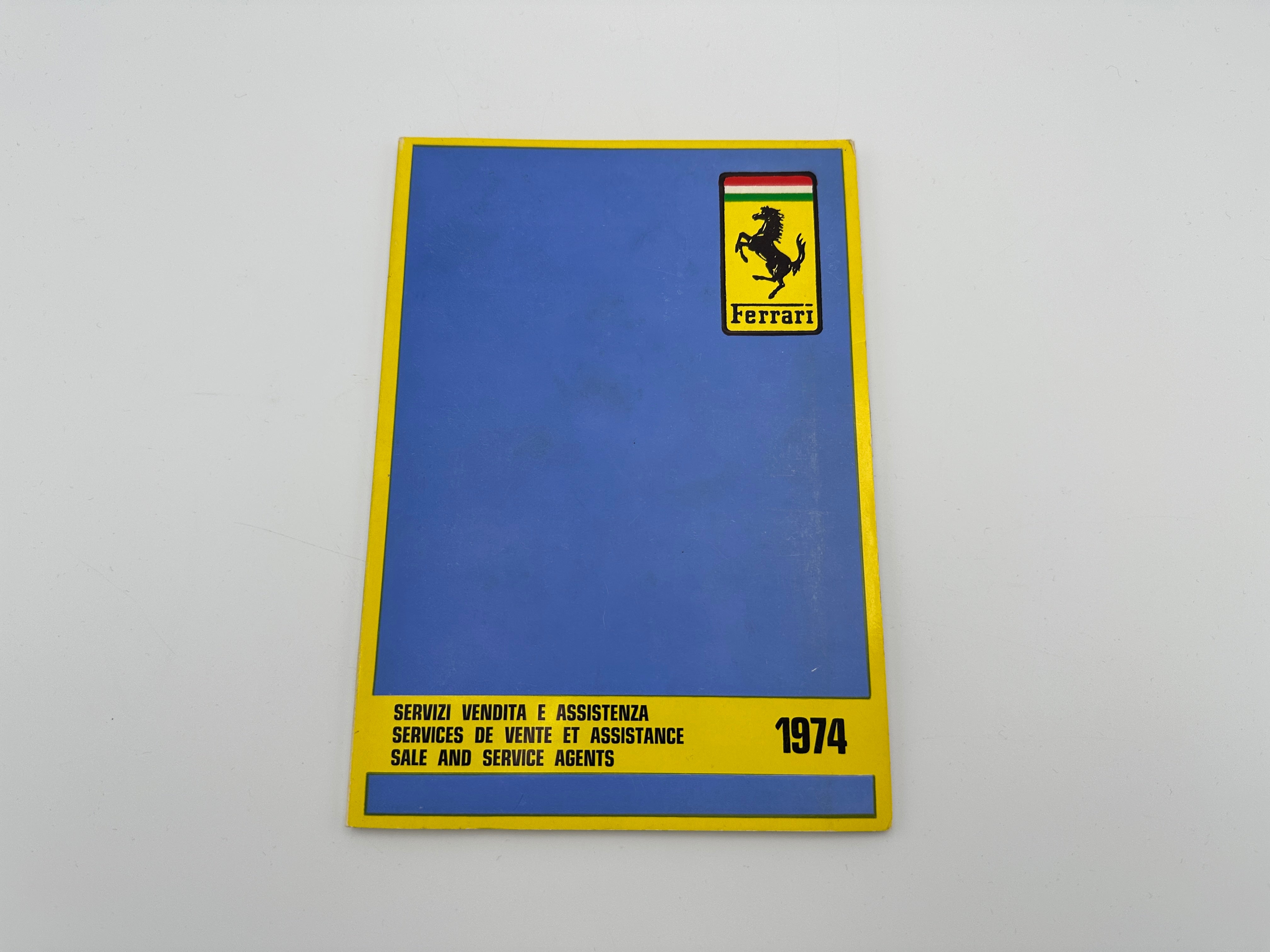 Ferrari 1974 Dealer Directory/ Sale and Service Organization #93/74