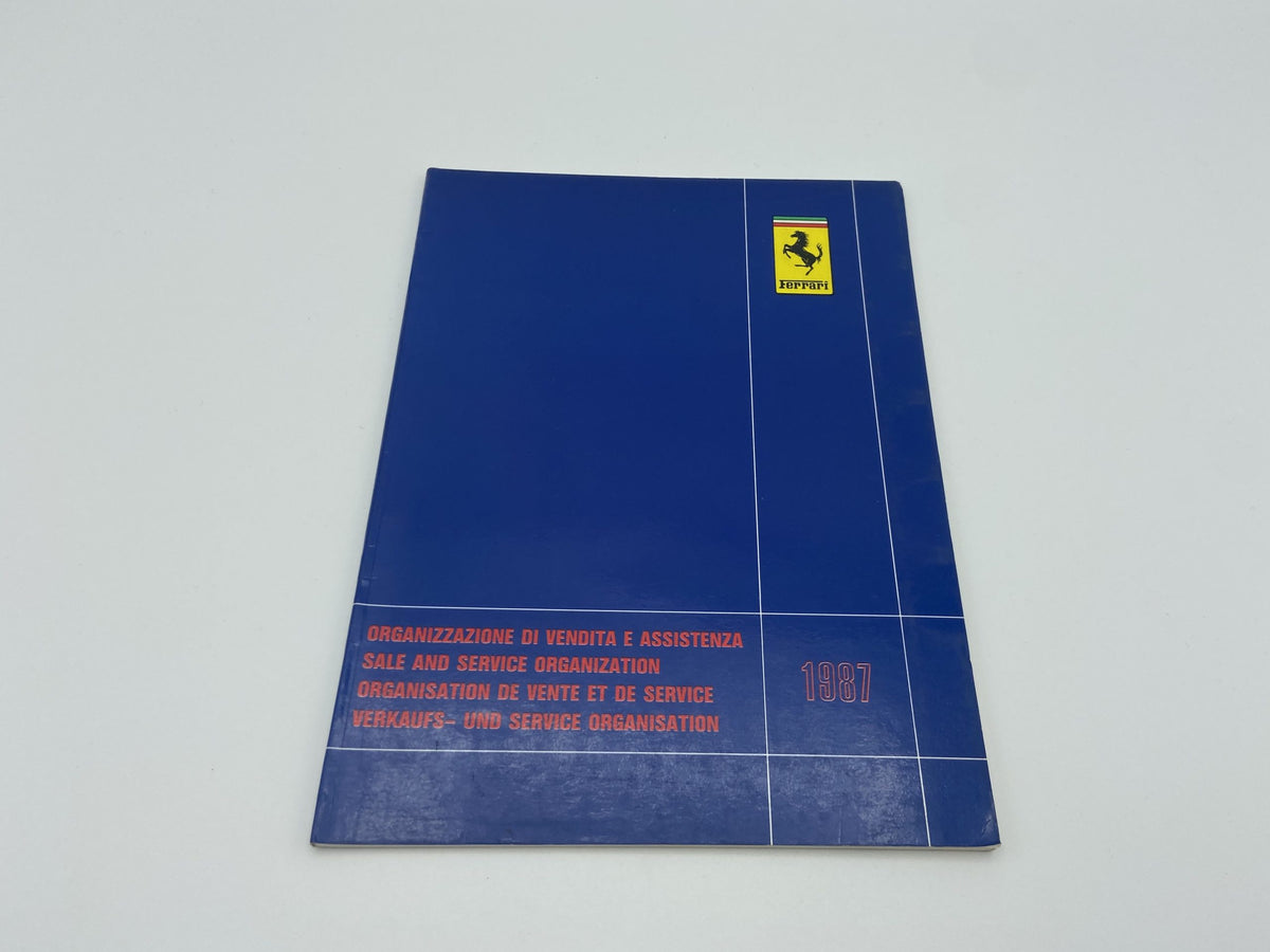 Ferrari 1987 Dealer Directory/ Sale and Service Organization #463/87