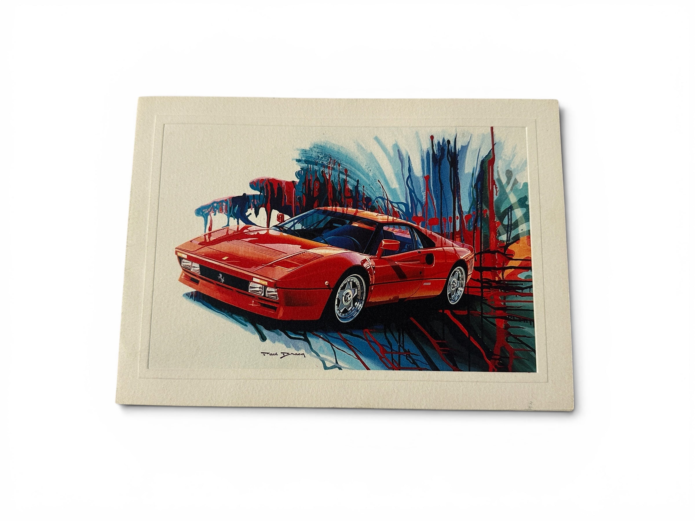 Ferrari 288 GTO Goodyear Tyres Official Postcard 1984 - Paul Bracq Lithograph