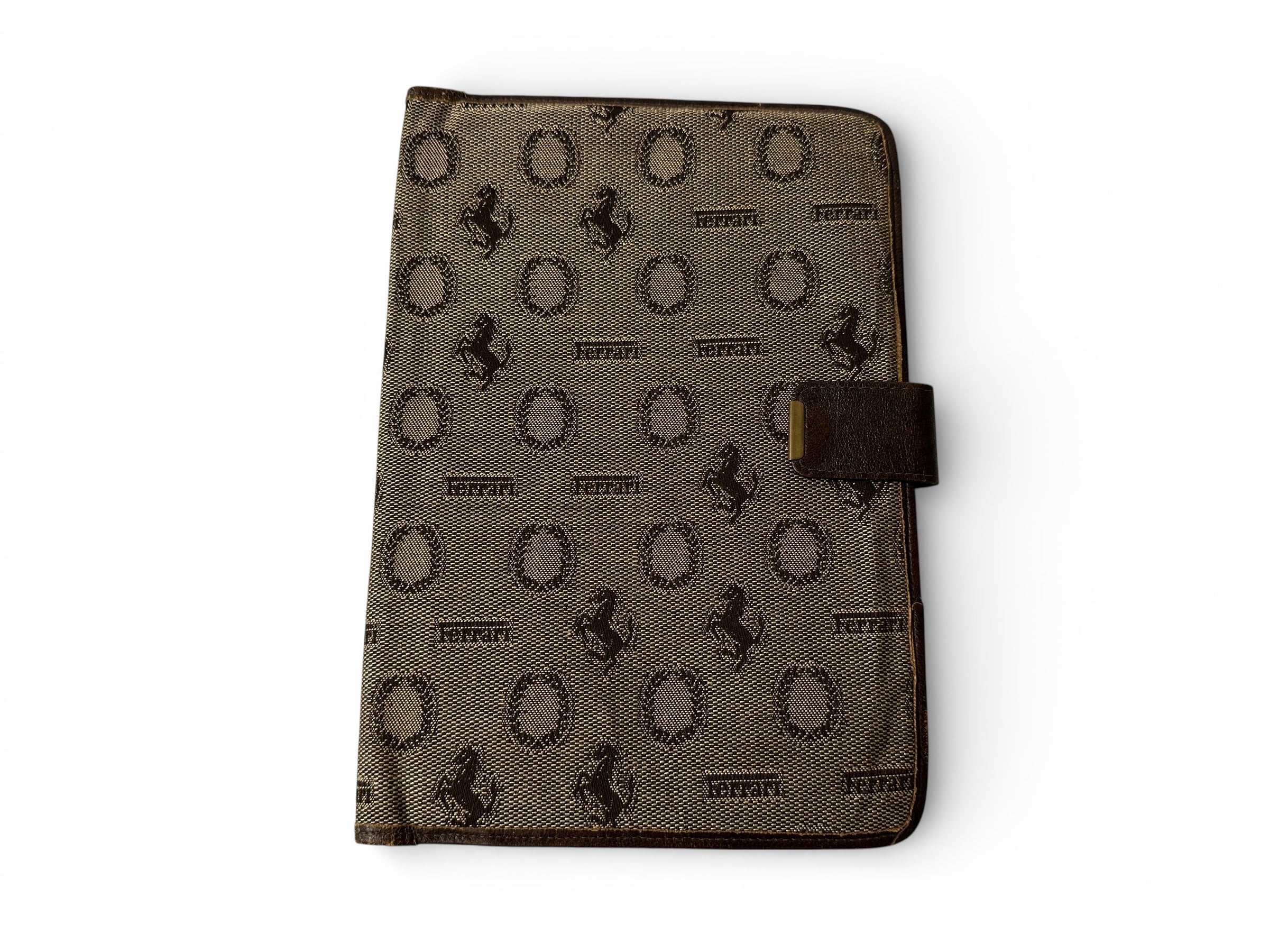 Ferrari 308 GTB, 512 BB, 400 Owner's Manual Pouch, Cloth Cavallino & Laurel Wreath - Handbook Wallet