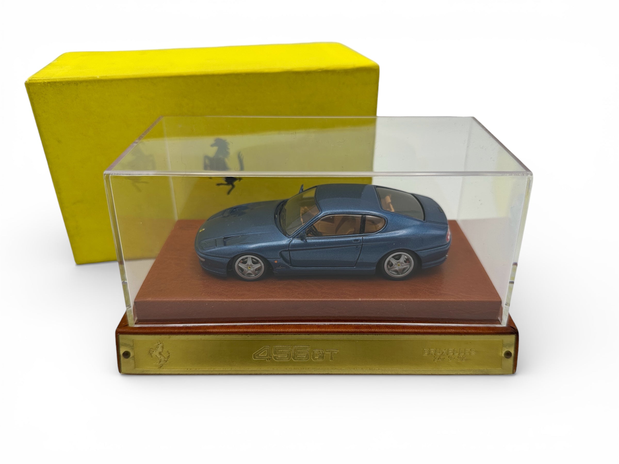 Ferrari 456 GT Introduction Brussels 1994 BBR Scale Model - Schedoni Leather Base - Official