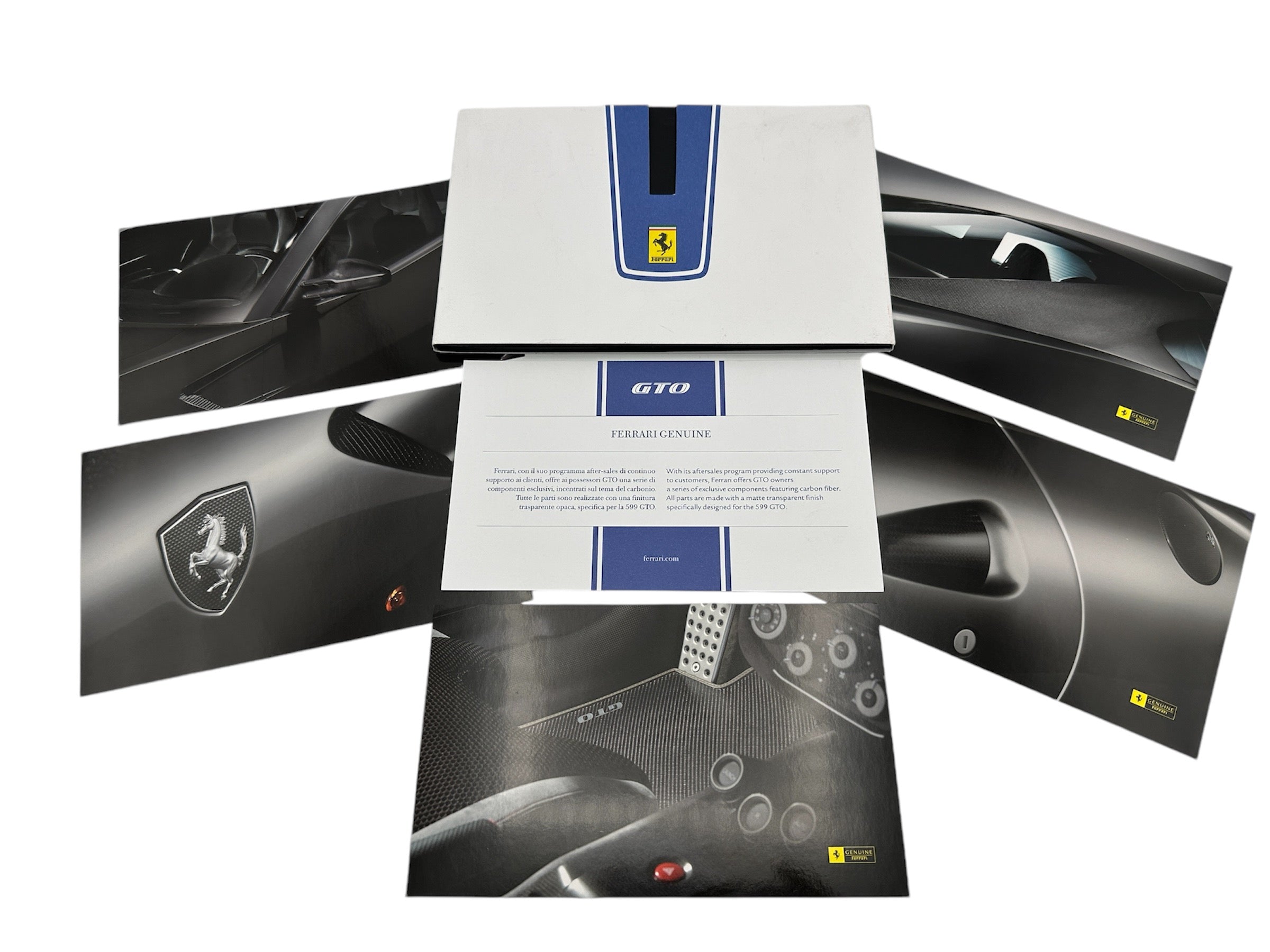 Ferrari 599 GTO Carbon Fiber Genuine Accessories Brochure Kit - Original Glossy Photographs