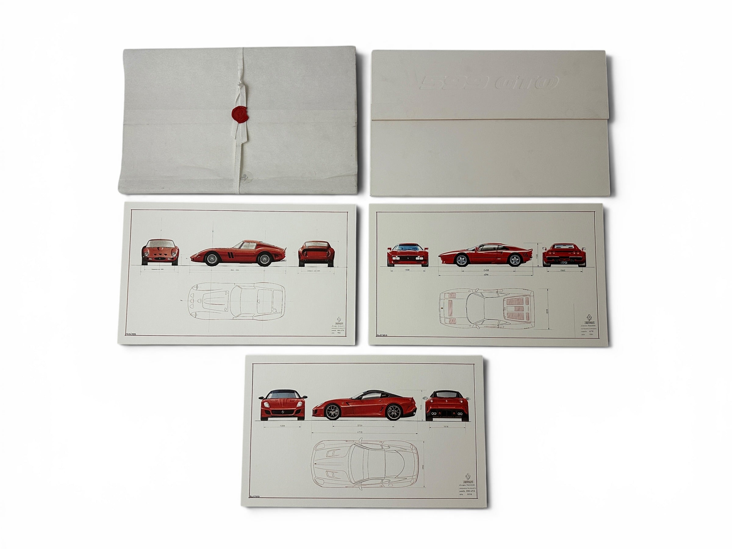 Ferrari 599 GTO Introduction Lithograph Set, Portfolio - 250 GTO, 288 GTO - Launch Event