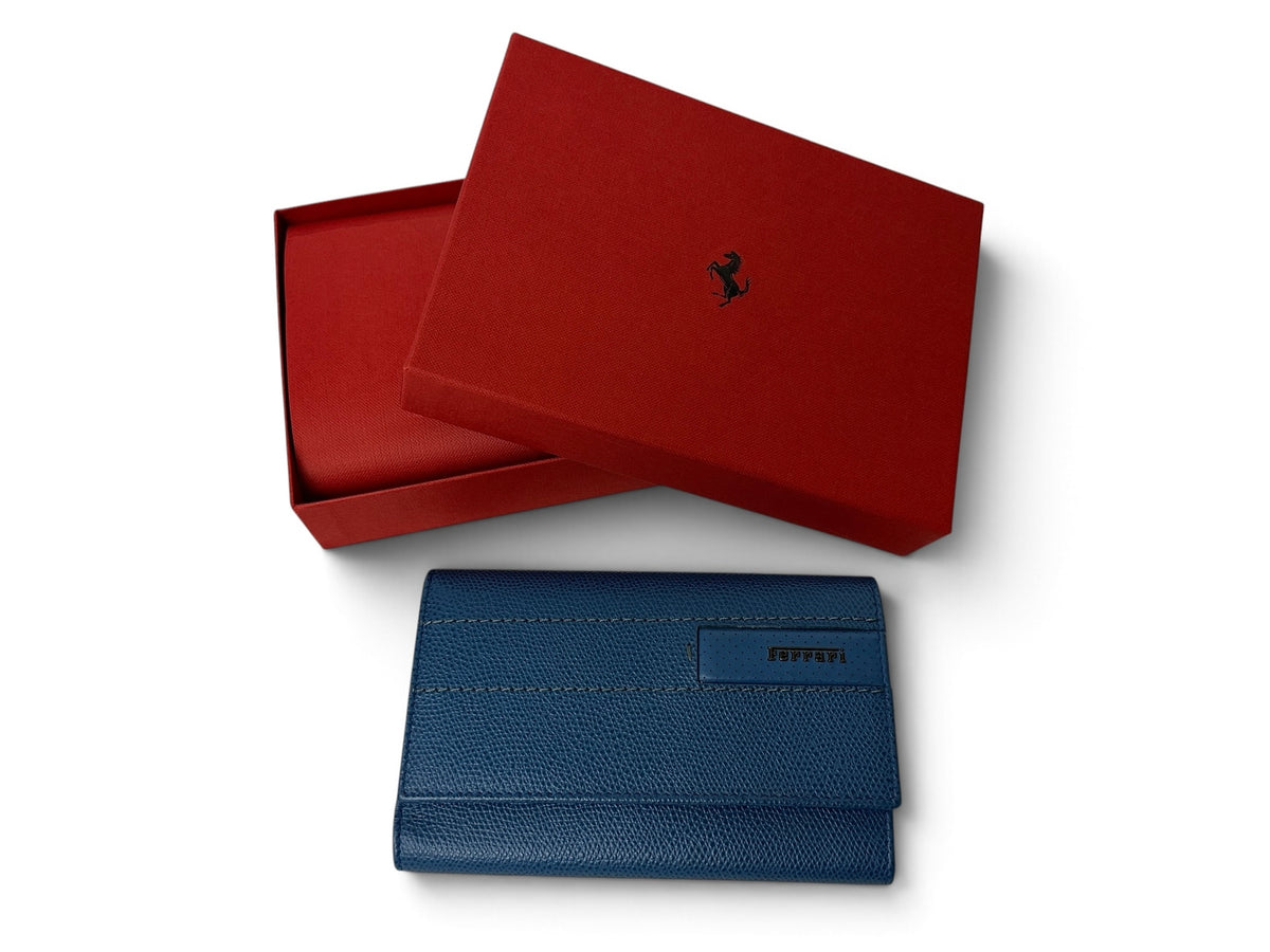 Ferrari Blue Leather Ladies Wallet - In Box - Official Accessory