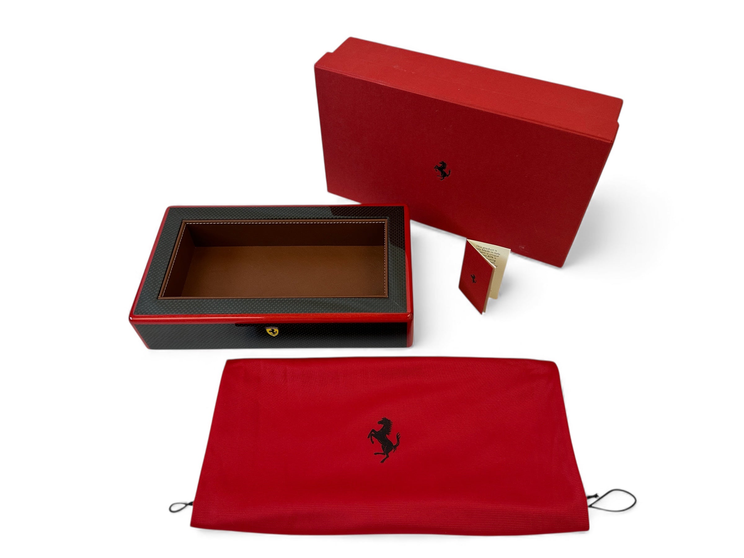 Ferrari Carbon Fiber Pen Tray With Leather Finish - Official Accessory