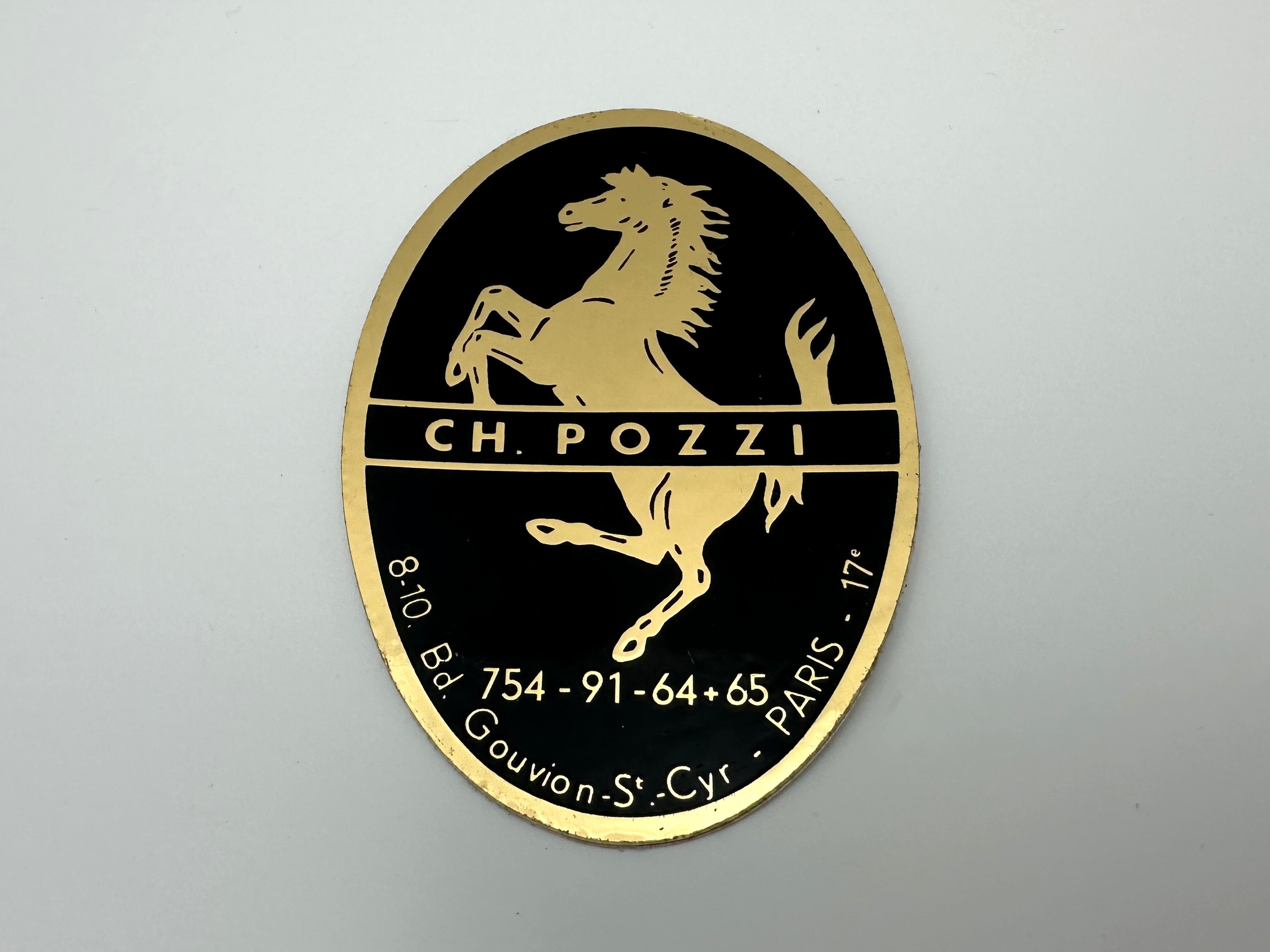 Ferrari Ch. Pozzi Dealership Decal/ Sticker  - Dino 246, 365 GTC4, 365 GTB4 Daytona - Original