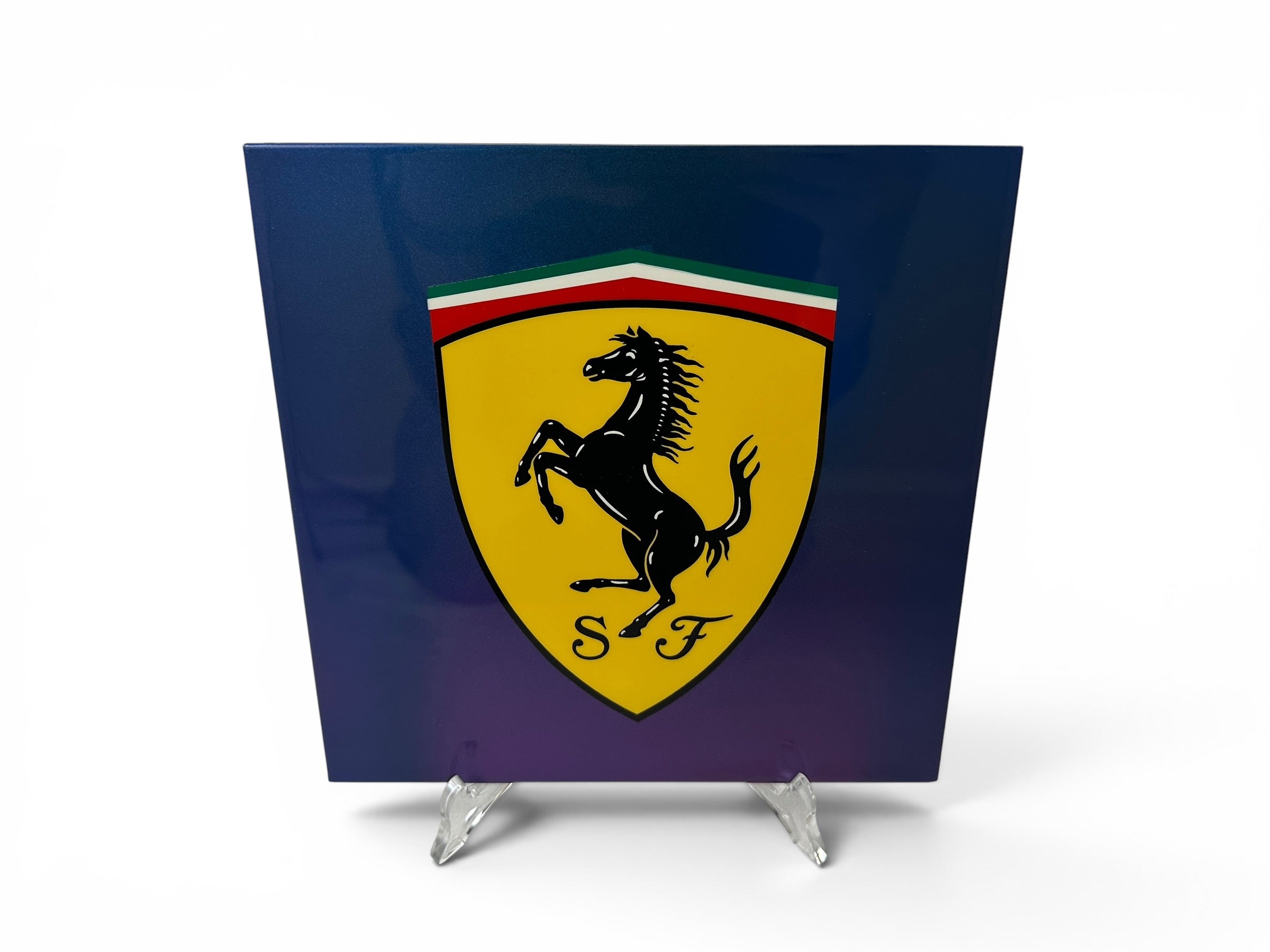 Ferrari Dealership Showroom Paint Sample Tile - PPG Color Sample - Azzurro Iridescente