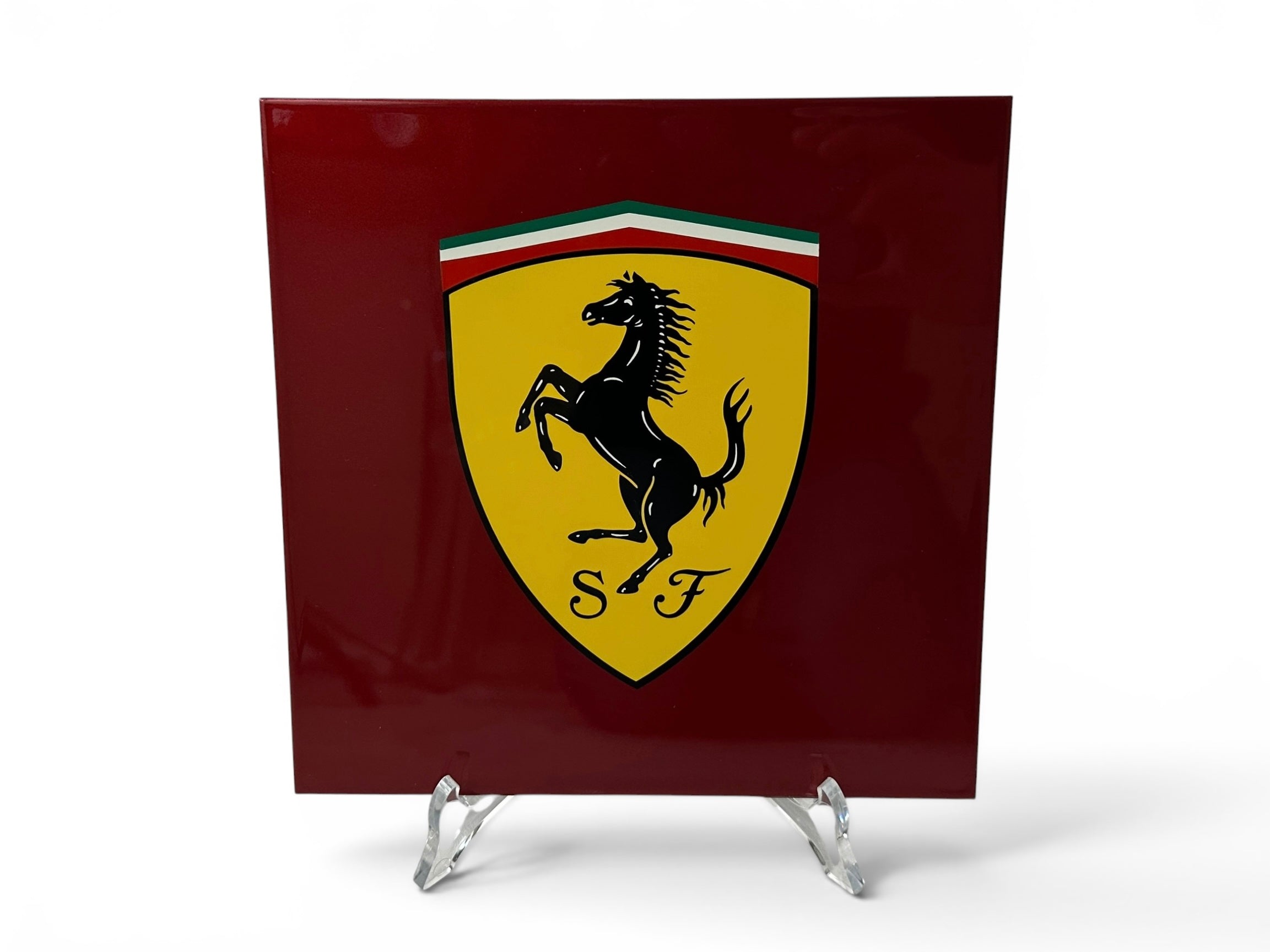 Ferrari Dealership Showroom Paint Sample Tile - PPG Color Sample - Rosso Maranello