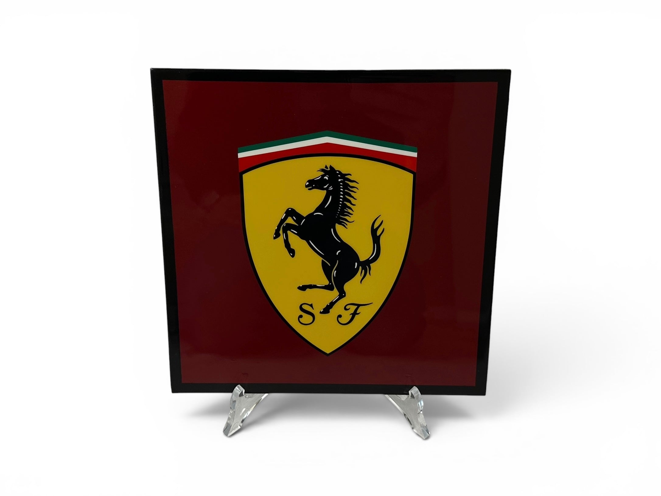 Ferrari Dealership Showroom Paint Sample Tile - PPG Color Sample - Rosso Monza