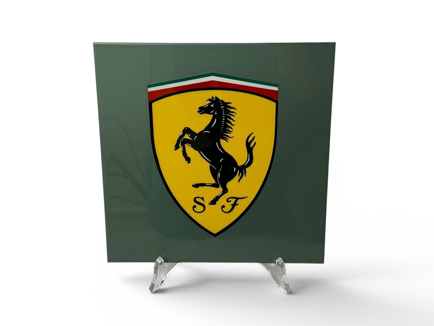 Ferrari Dealership Showroom Paint Sample Tile - PPG Color Sample - Verde Dora