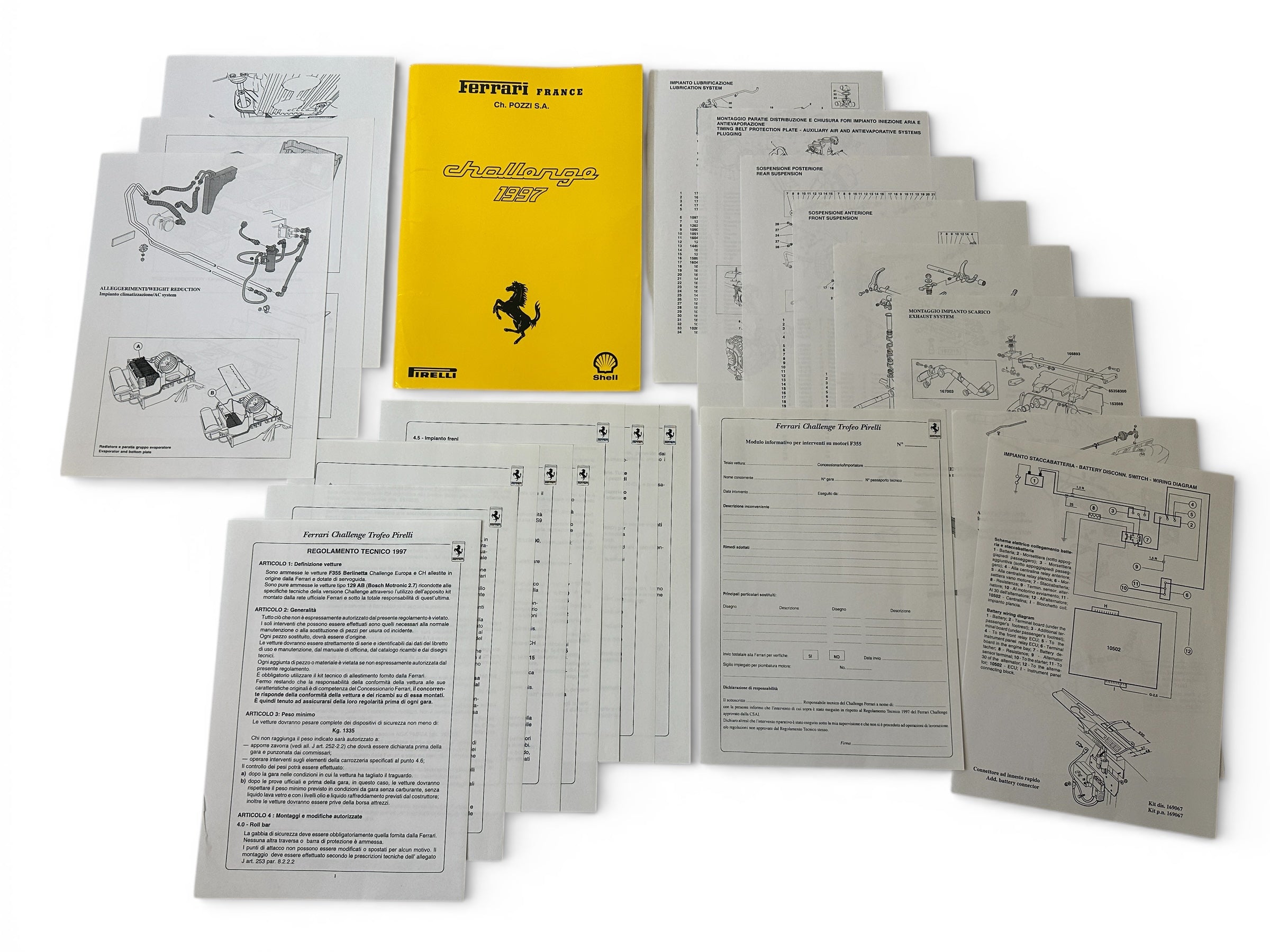 Ferrari F355 Challange Regulations and Modifications Folder - Ch.Pozzi - 1997