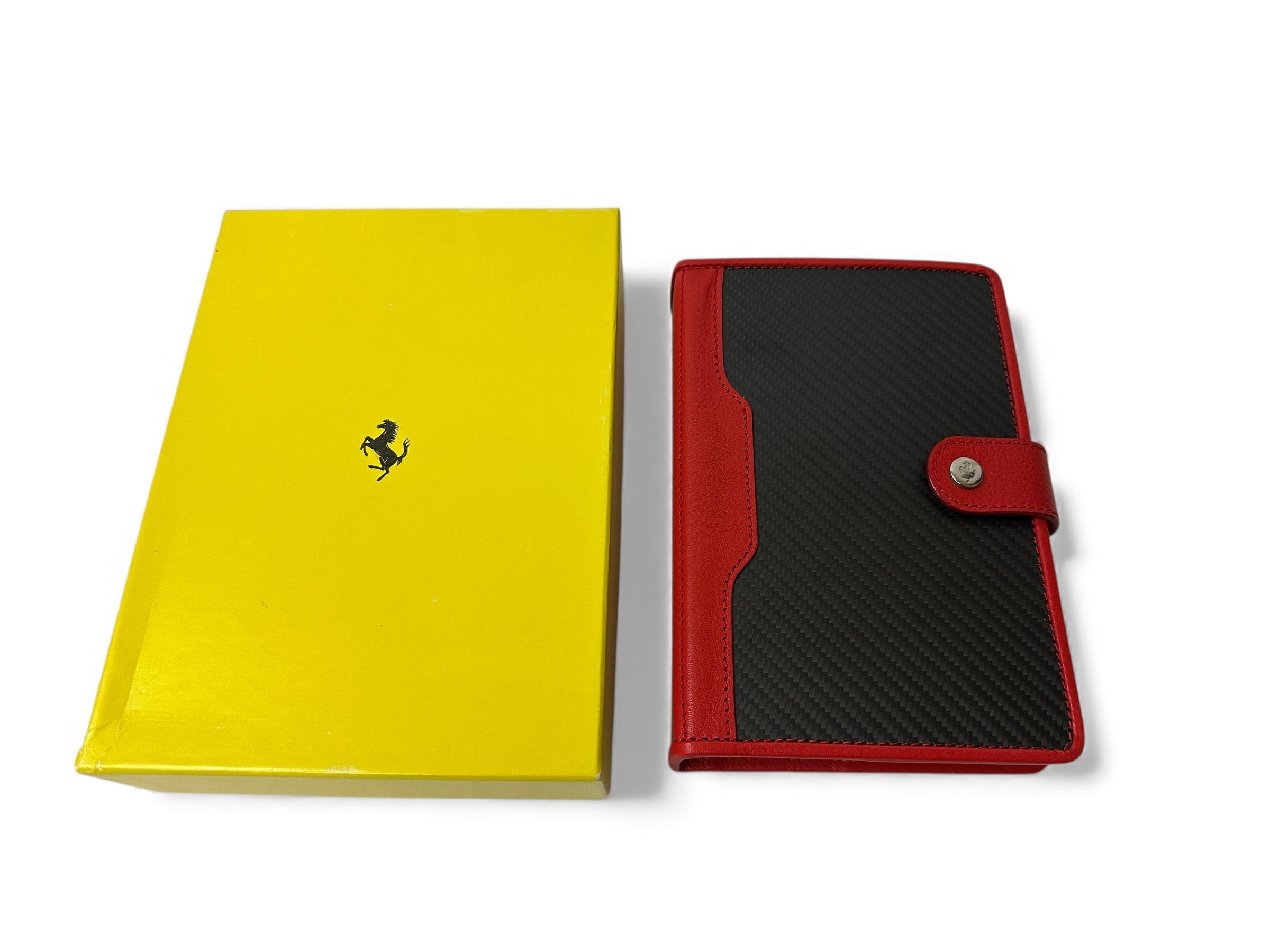 Ferrari F399 Red Leather Agenda Holder, Organizer - Carbon Insert - Official Accessory