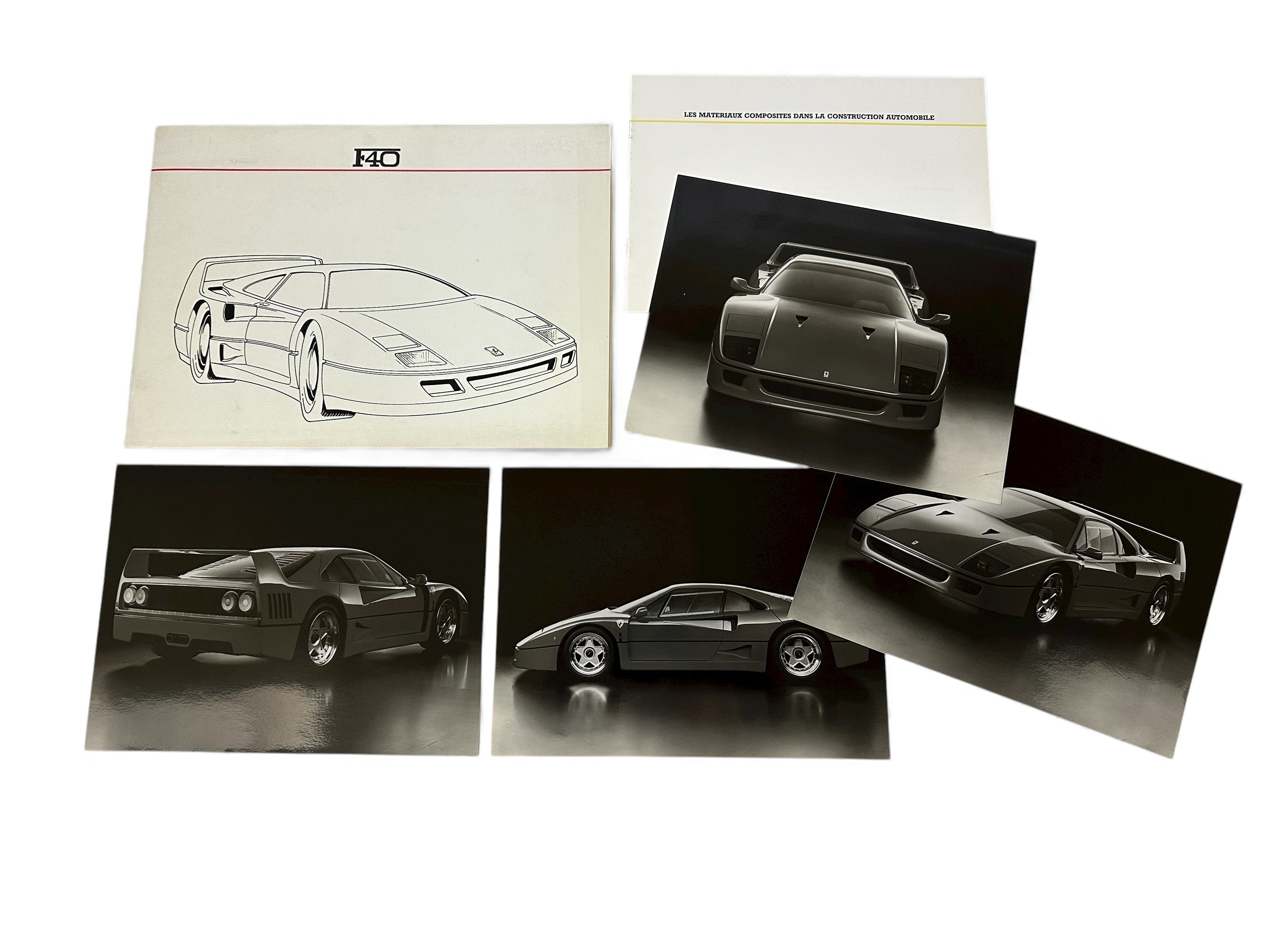 Ferrari F40 Early ''White Cover'' Press Folder, Brochure 1987 – French