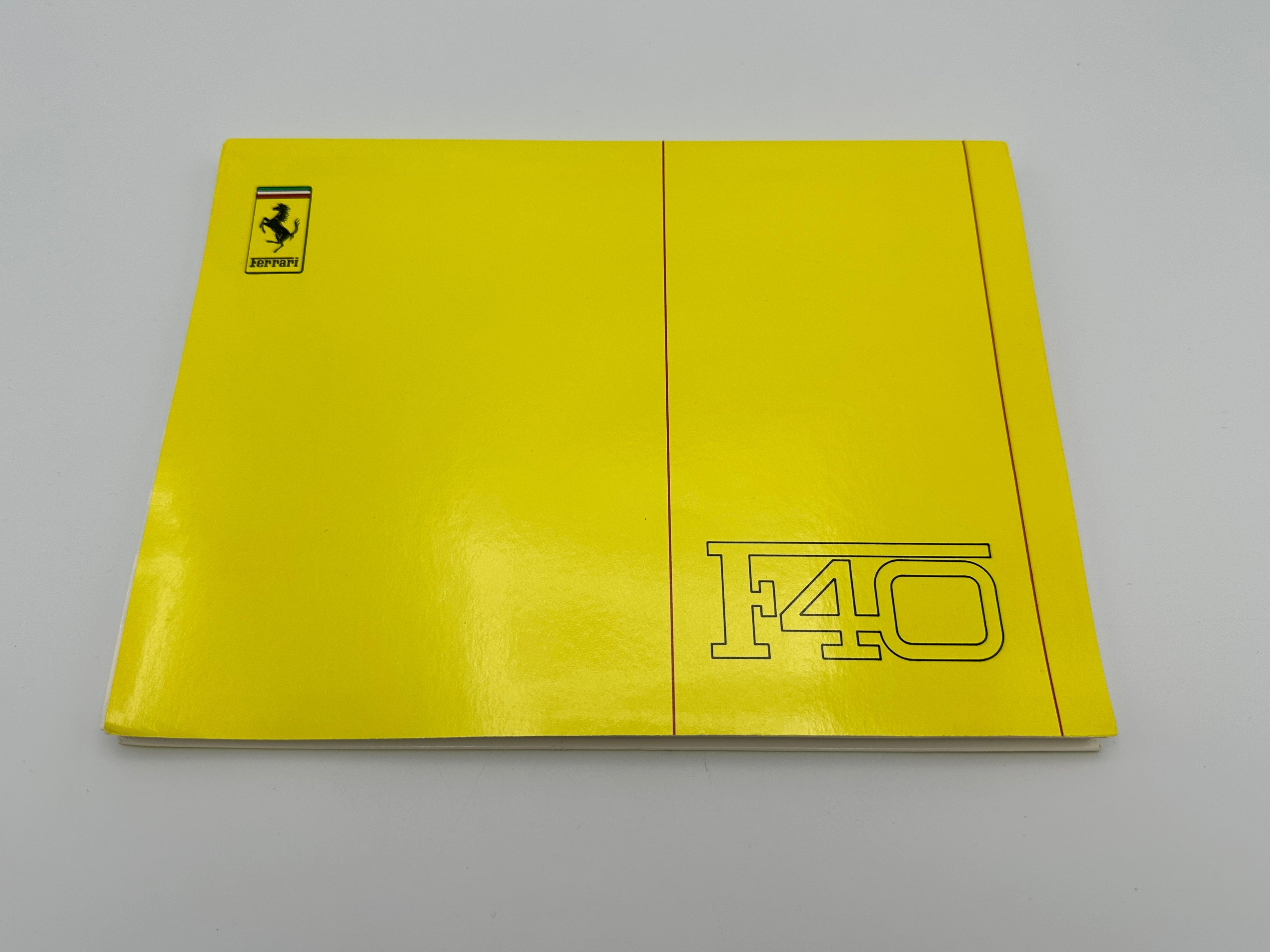 Ferrari F40 Owner’s Manual #512A/88 - 1988