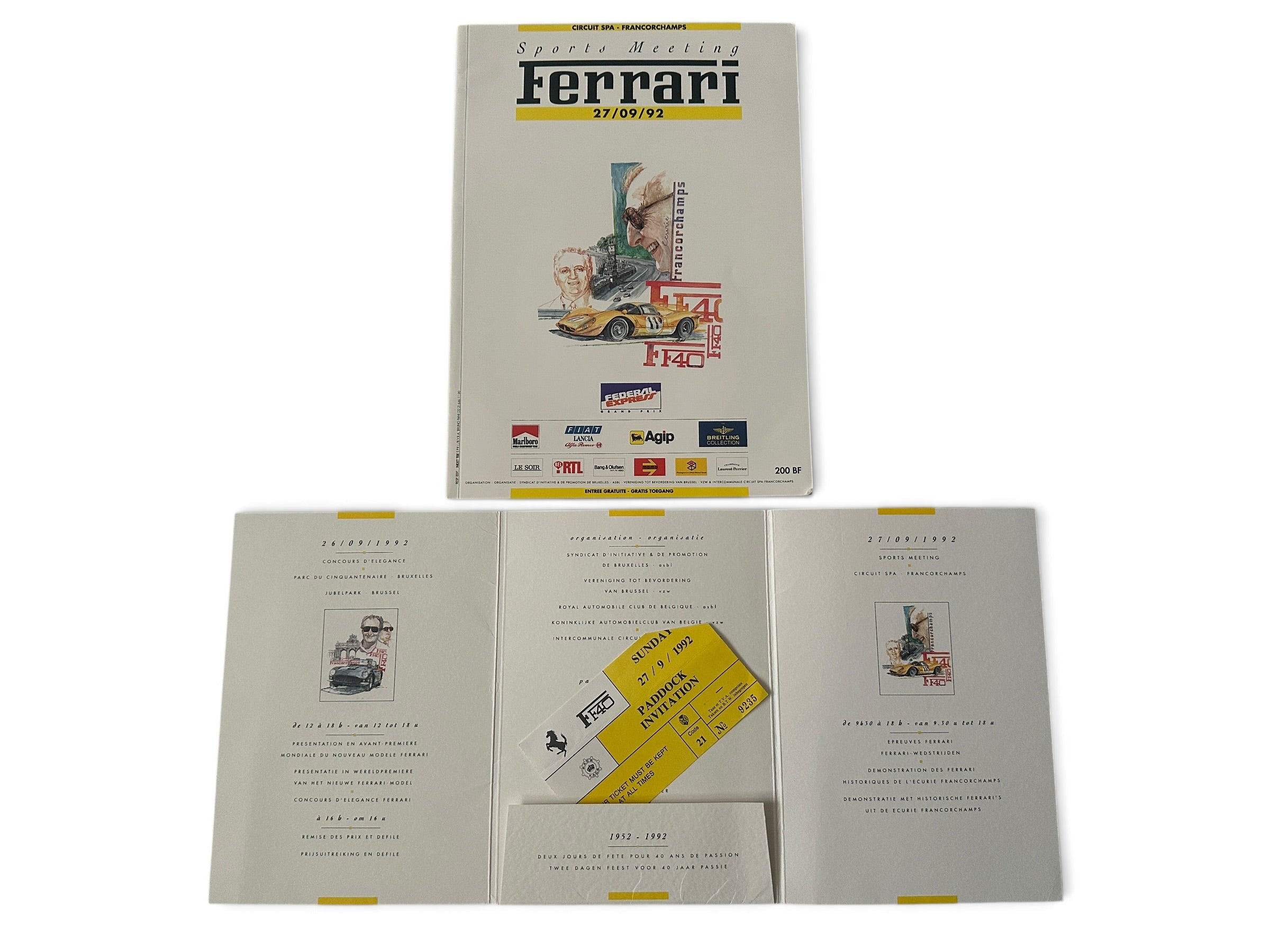 Ferrari_FF40_event_40th_Anniversary_Garage_Francorchamps_Invitation_Program_-_Jacques_Swaters_-_1992