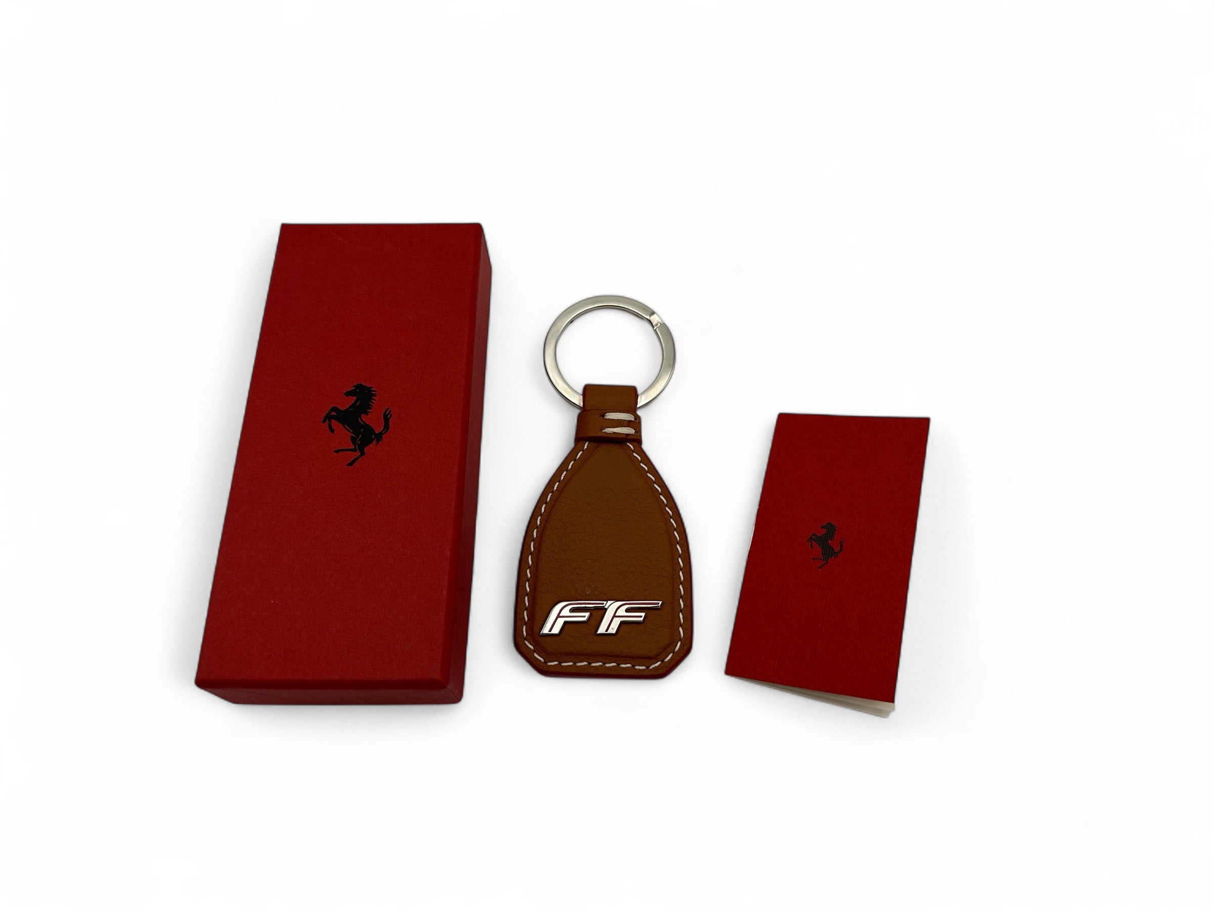 Ferrari FF Brown Leather Keychain, Keyfob – Official Accessory