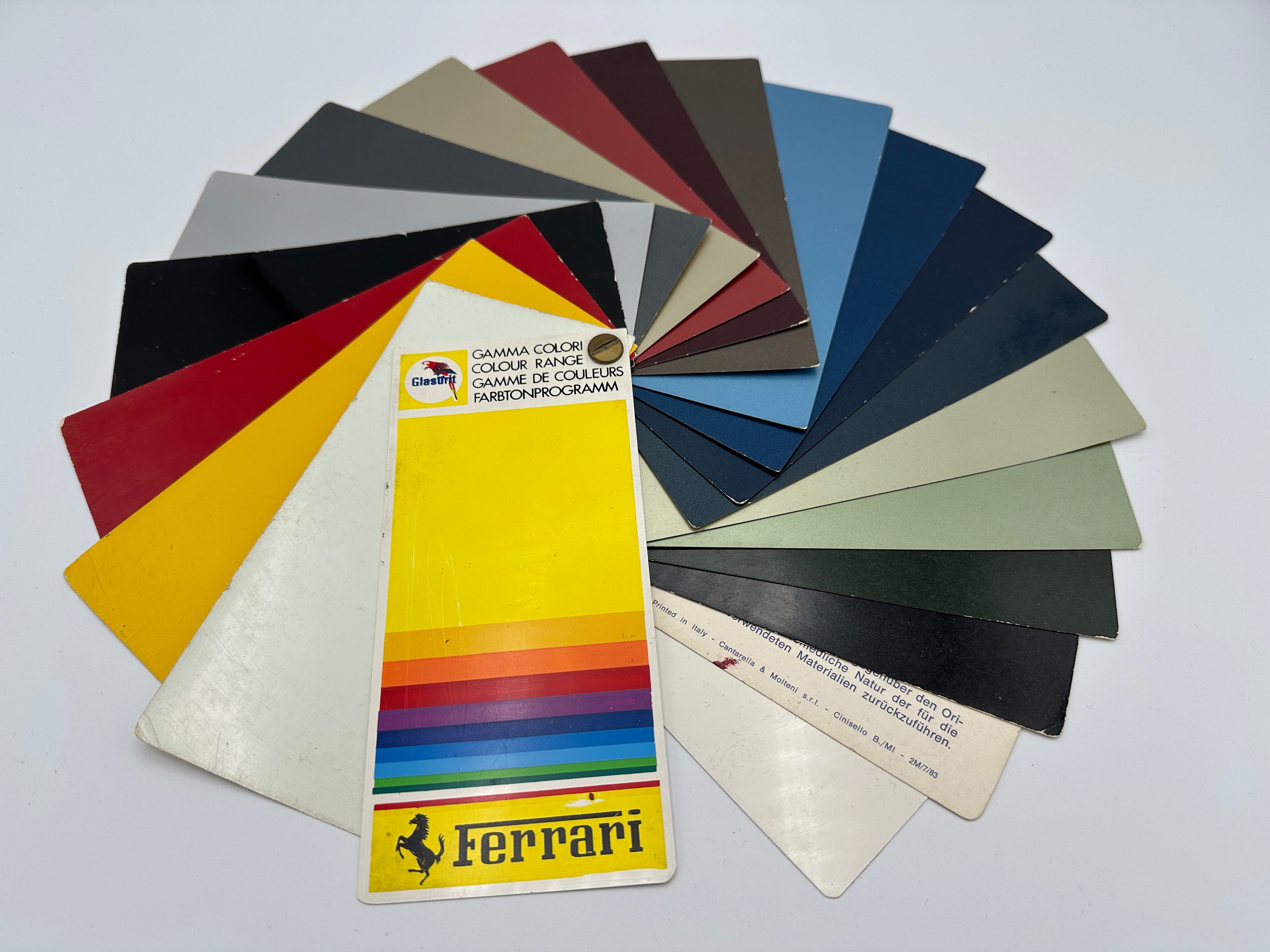 Ferrari Glasurit Color, Colour Range Sample Swatch, Paint Sample Brochure #2M/7/83 – 1983