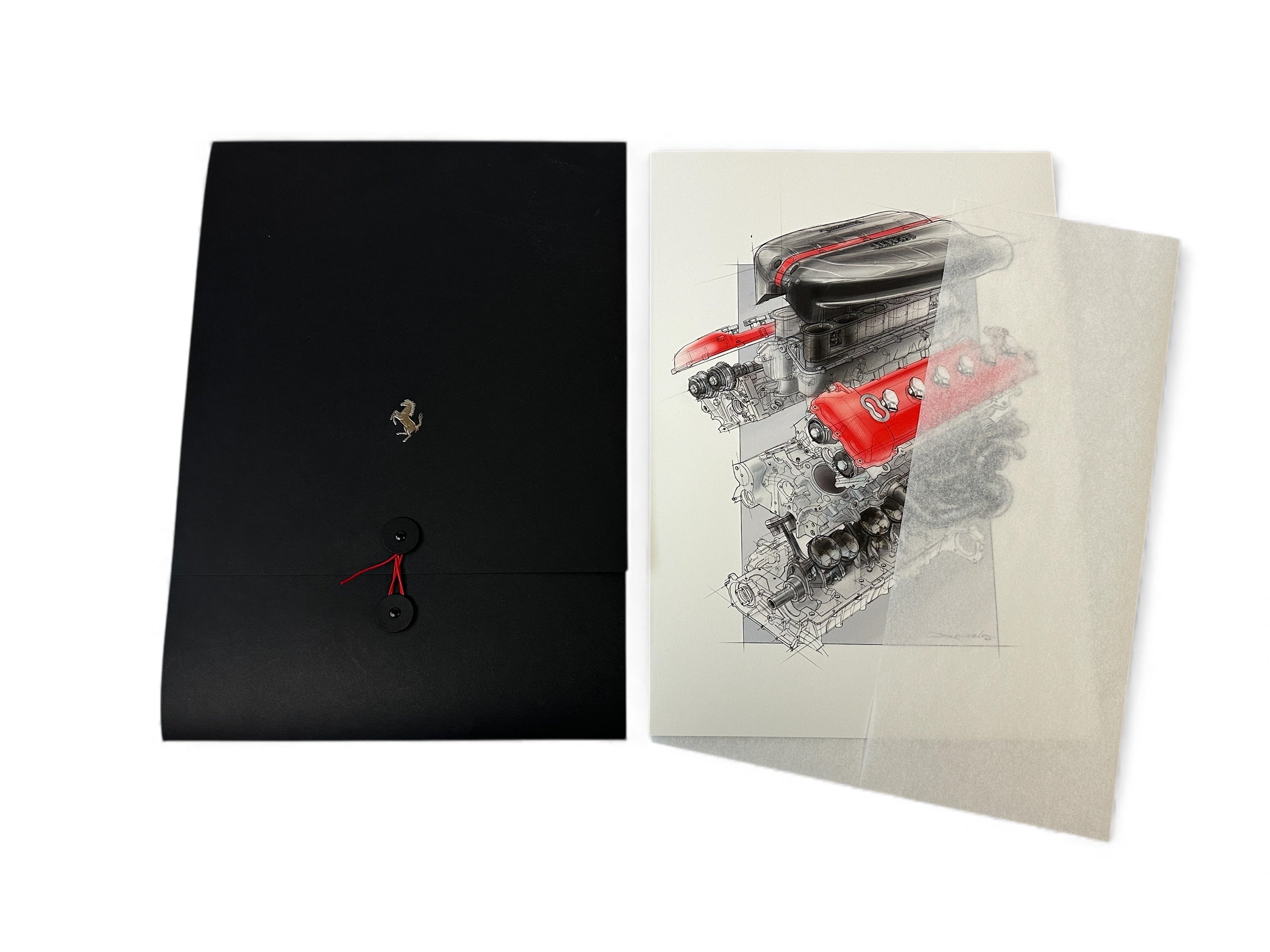 Ferrari LaFerrari Engine Lithograph Sketch, Angelo Nivola - Limited 1/500