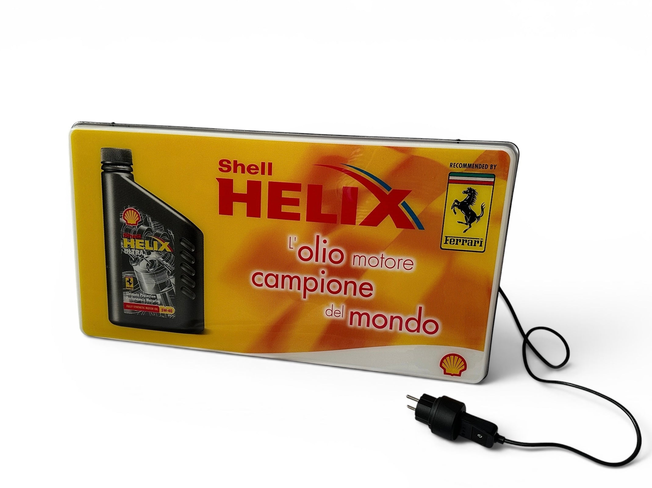 Ferrari Partnership Shell Helix Motor Oil Illuminated Wall Sign - Workshop, Dealerships
