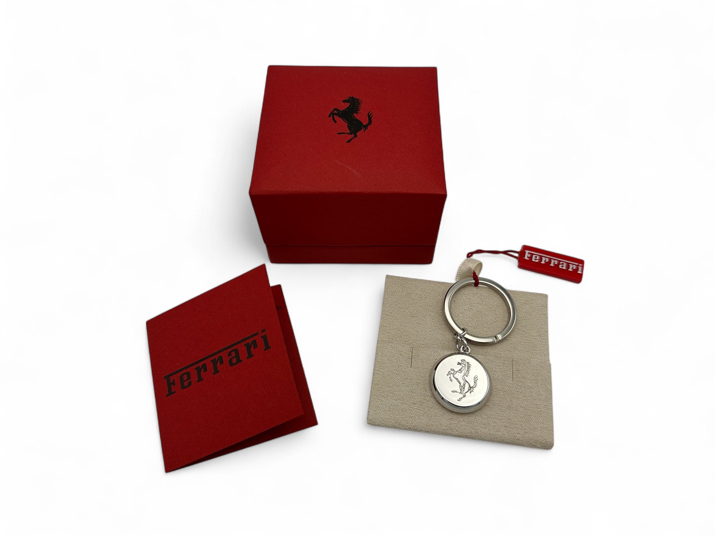 Ferrari Prancing Horse Coin Silver 925 Keychain - Official Accessory