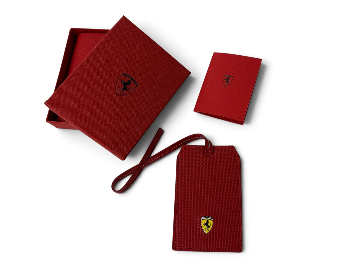 Ferrari Red Leather Luggage Tag - Ferrari Formula 1 Club - Limited Accessory