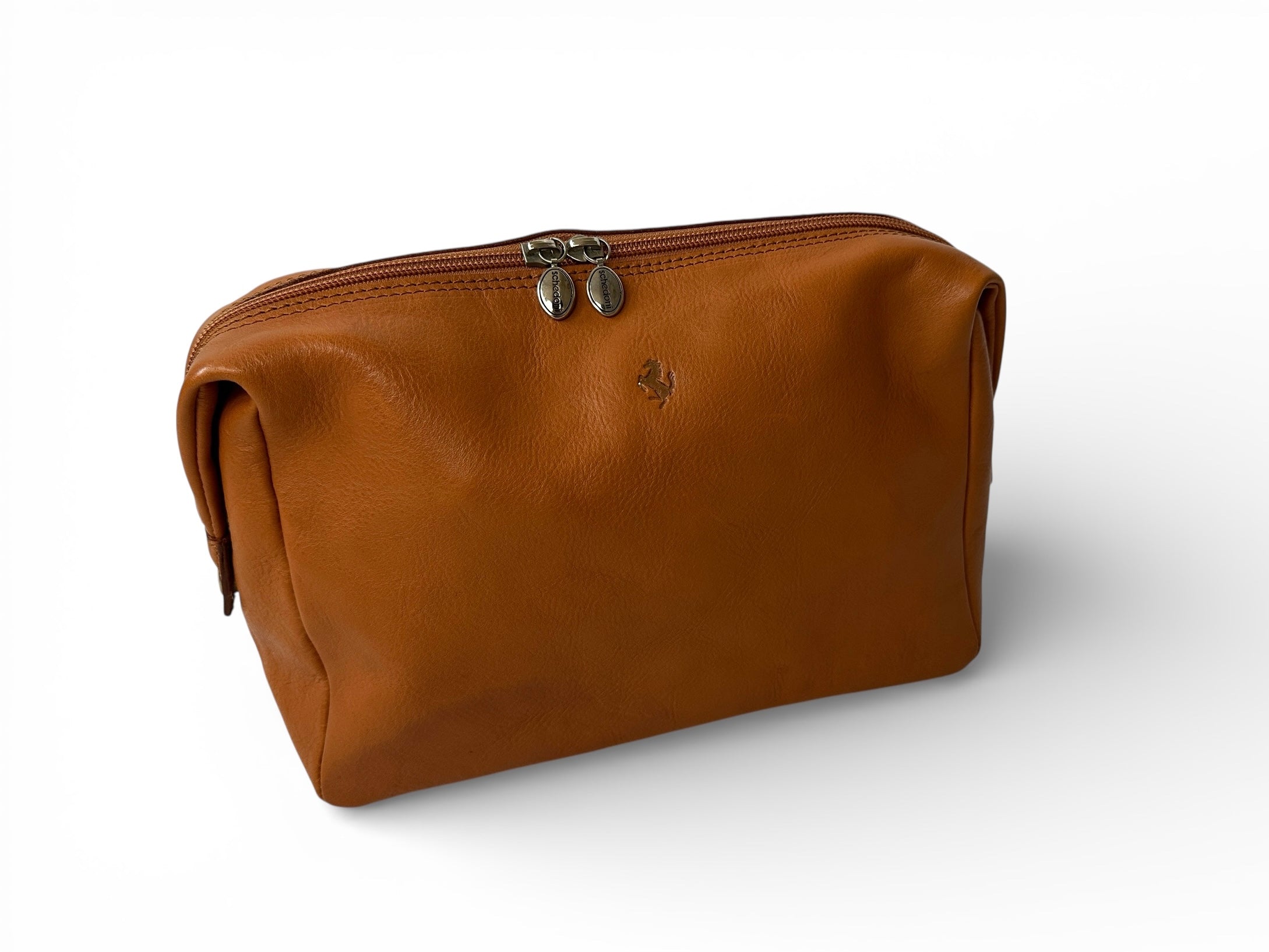 Ferrari Schedoni Cuoio Leather Wash Bag, Personal Care Bag, Beautycase - Official Accessory