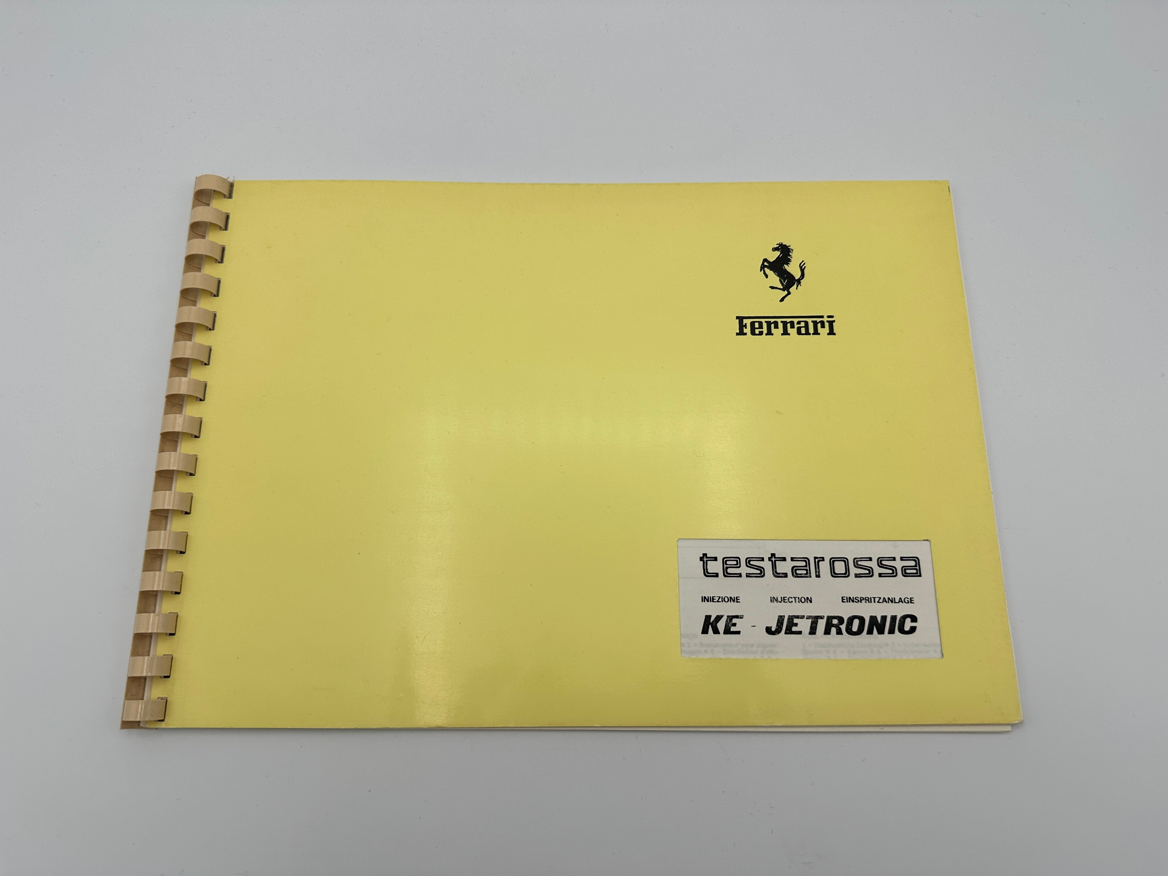 Ferrari Testarossa Base KE-Jetronic Injection Workshop Manual - Service Assistance 