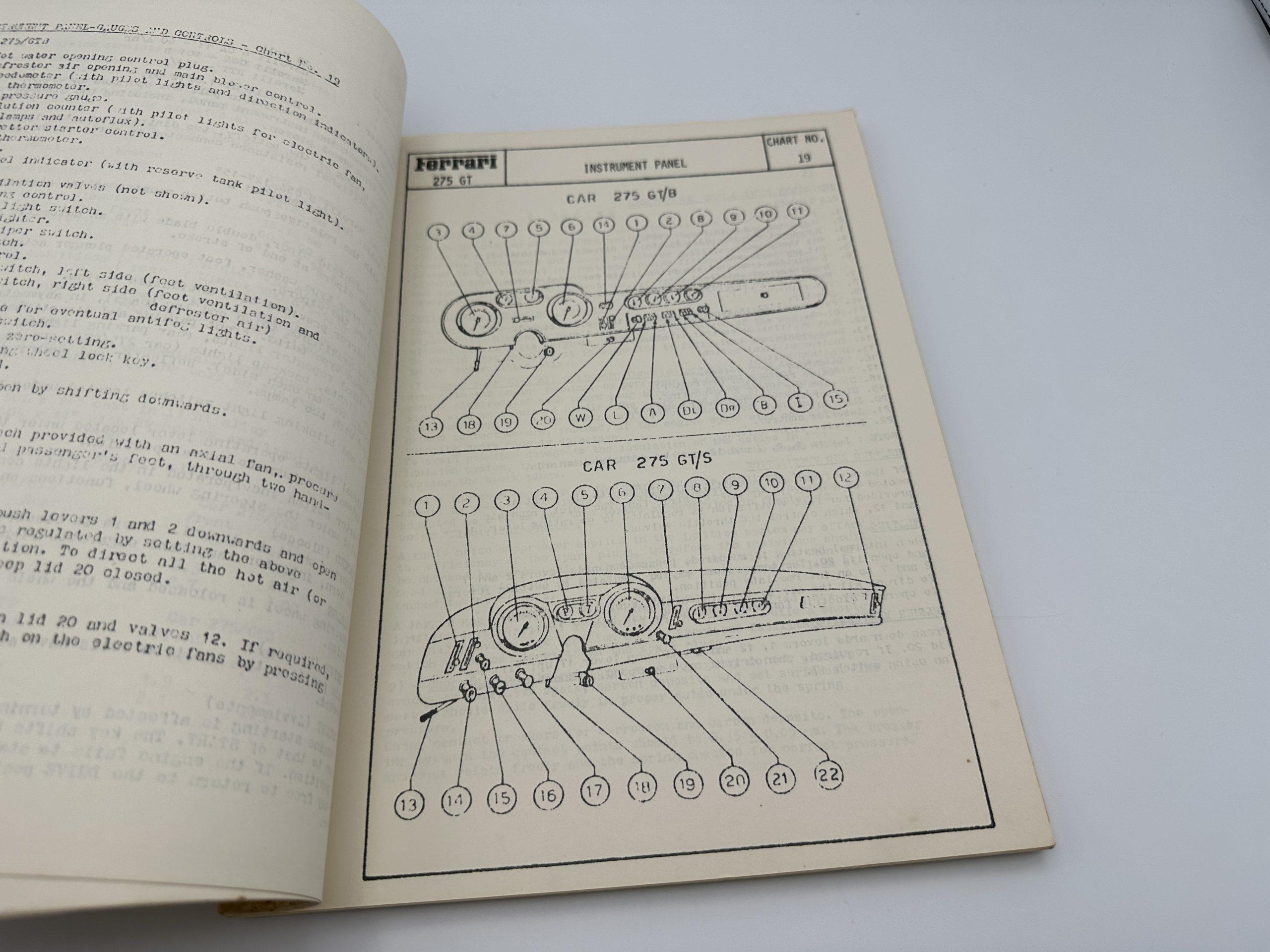 Ferrari 275 GTB/GTS Assembly Data and Overhaul Instructions, Workshop Manual