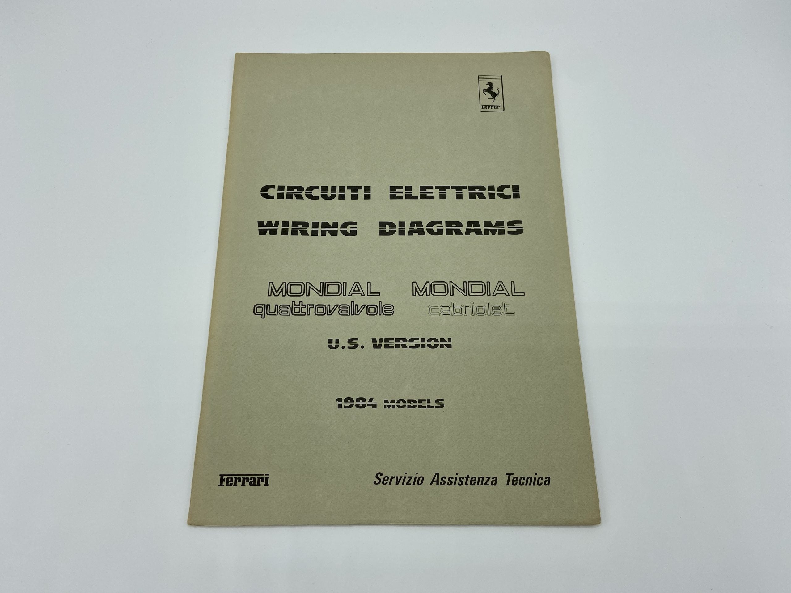 Ferrari Mondial Quattrovalvole and Cabriolet U.S.version Wiring Diagrams - Circuiti Elettrici 1984