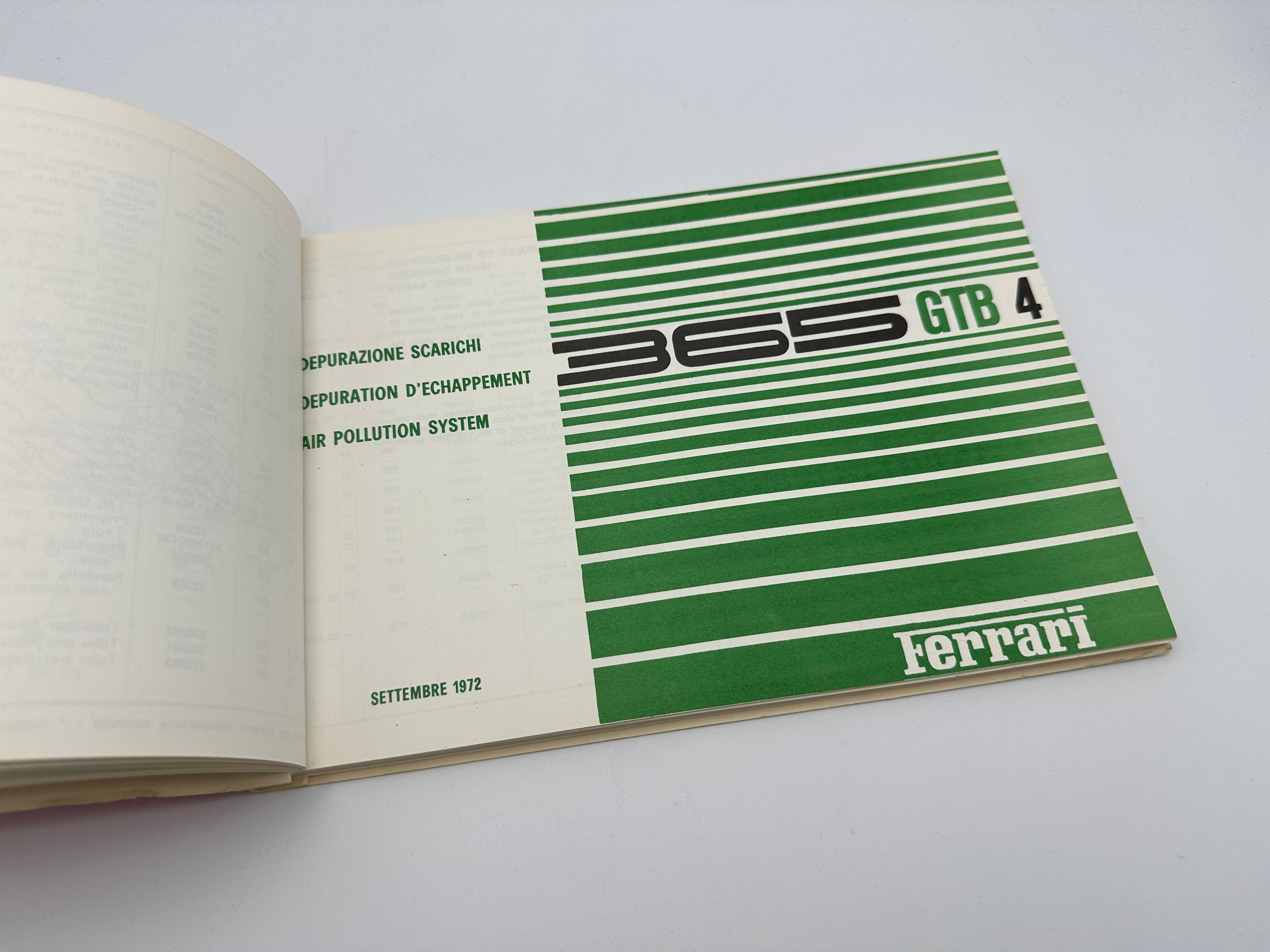 Ferrari 365 GTB4 Daytona Spare Parts Catalogue #70/72 - Including Revi