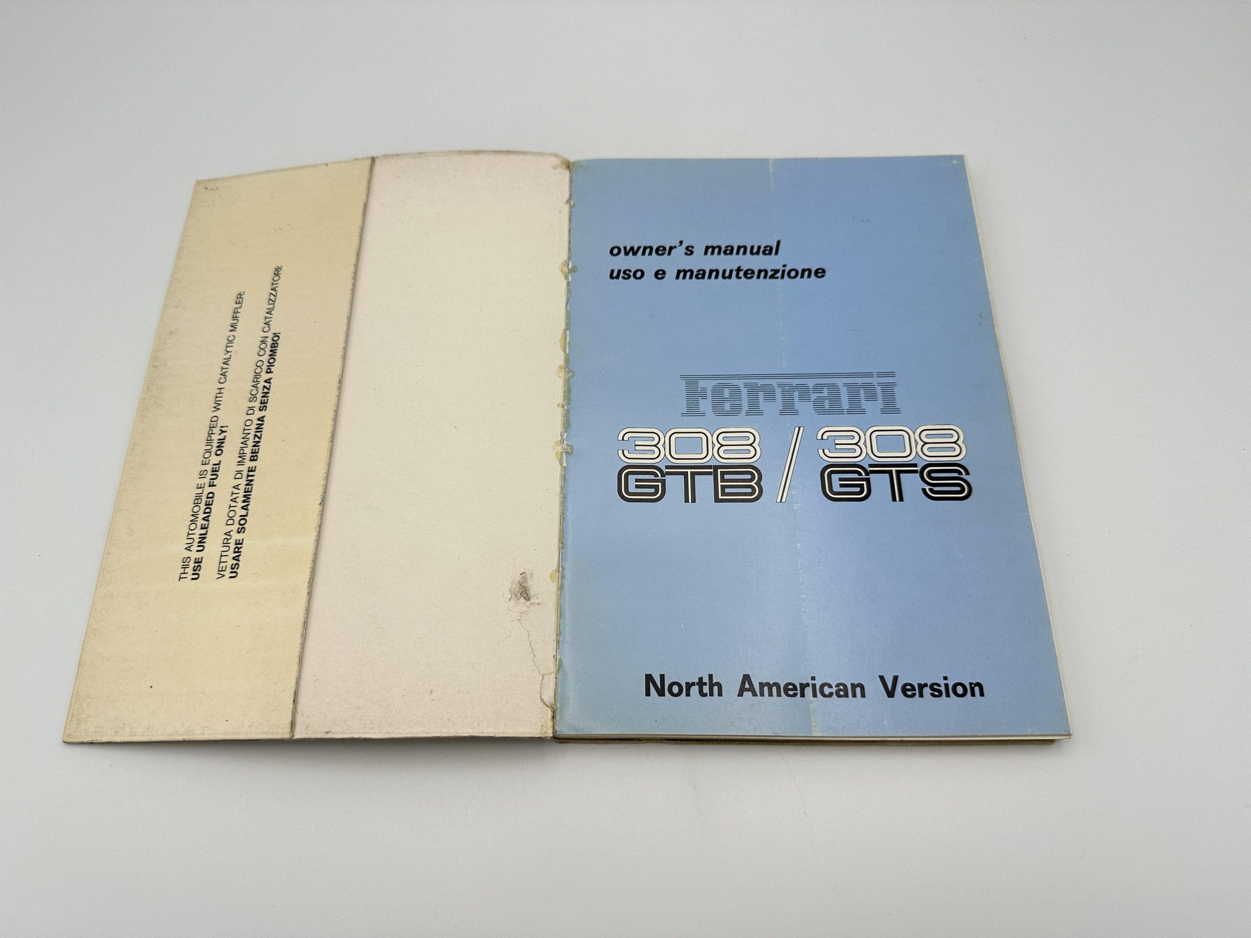 Ferrari 308 GTB/GTS – North American Version 1978 – Owner’s Manual #150/78