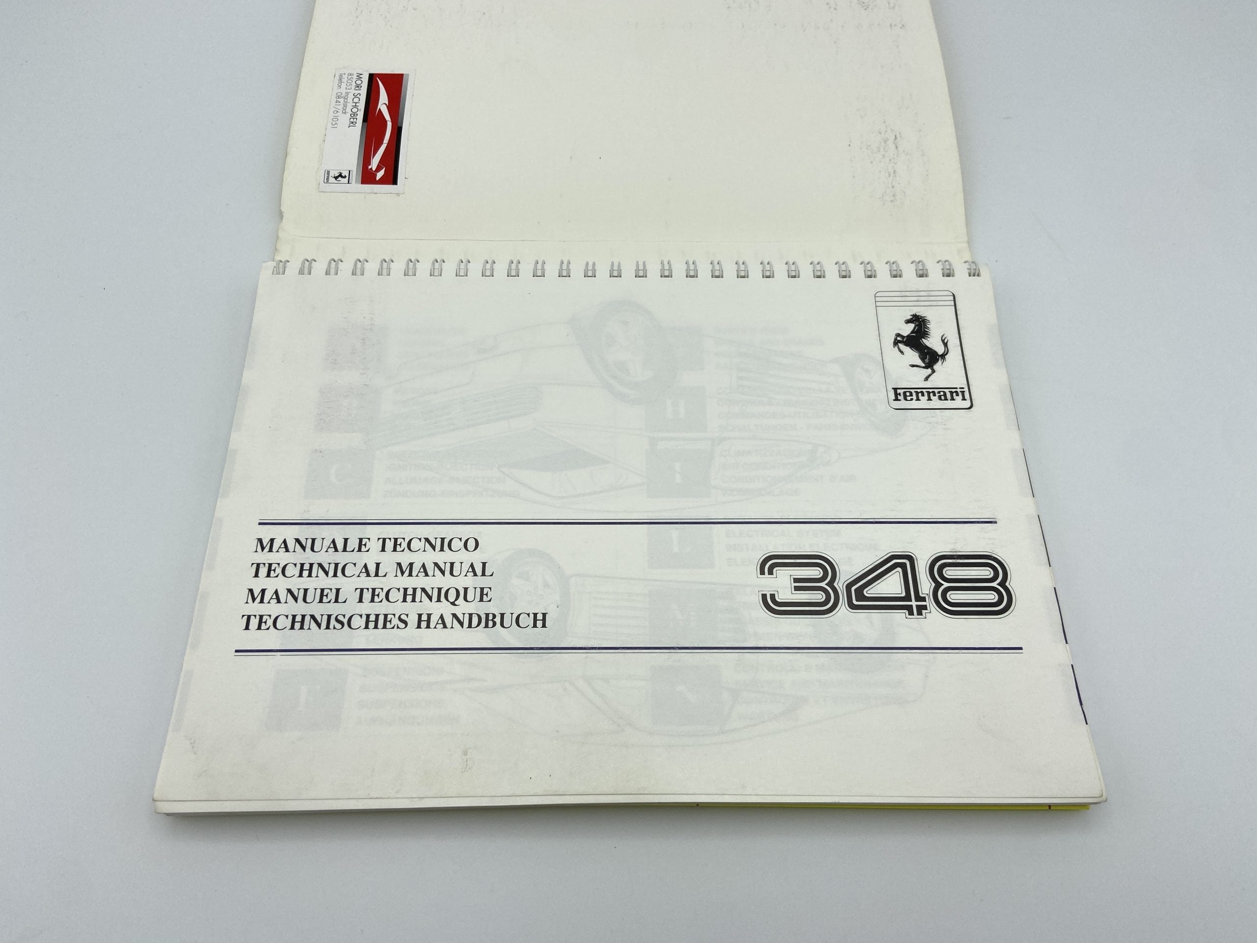 Ferrari 348 Owner’s Manual #642/91 - 1991