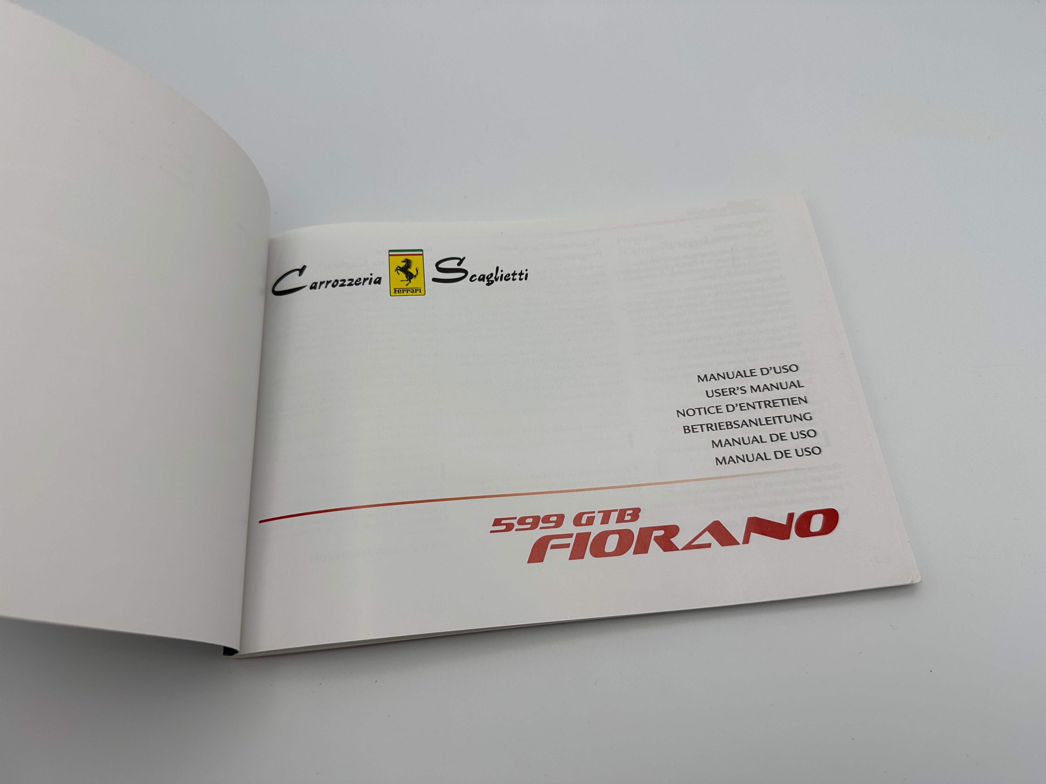 Ferrari 599 GTB User's Manual #2438/06 - 2007