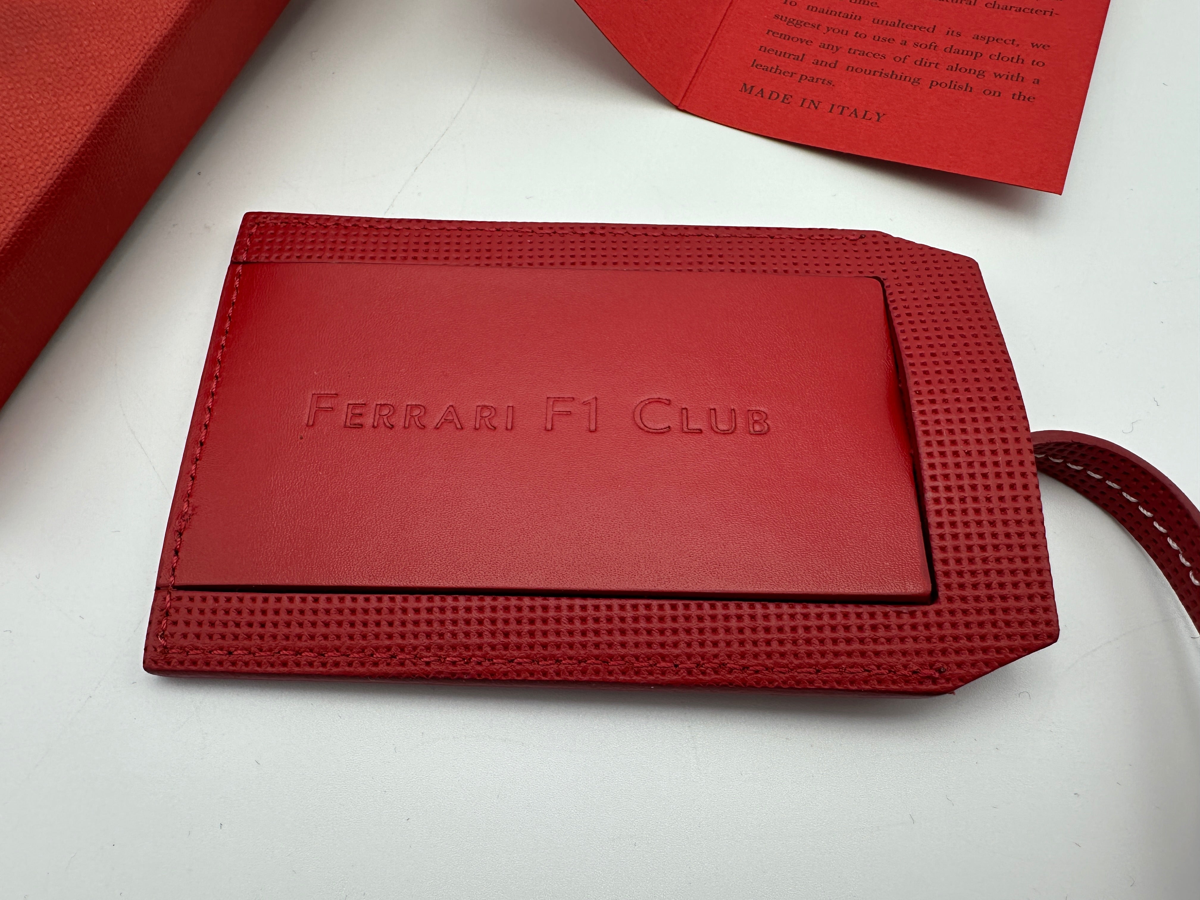 Ferrari Red Leather Luggage Tag - Ferrari F1 Club - Limited