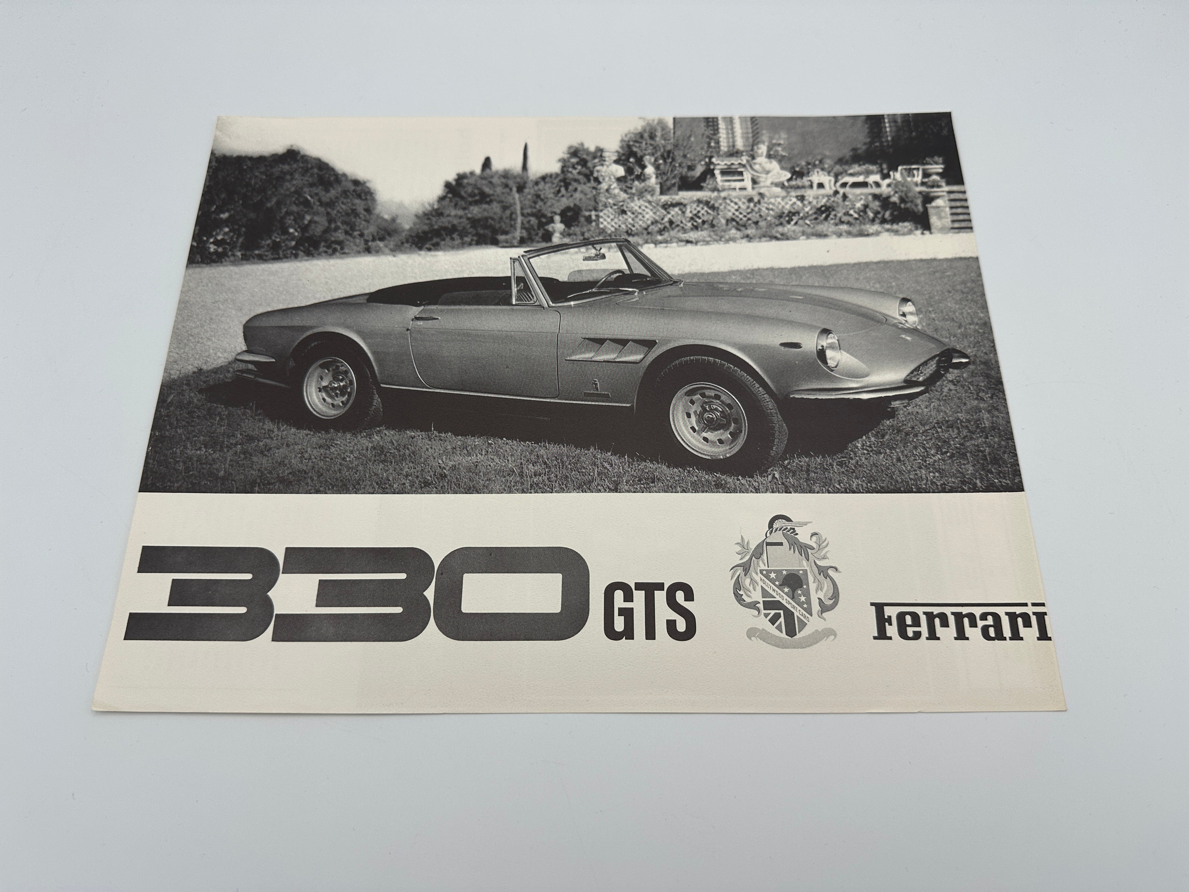 Ferrari 330 GTS U.S.Sales Brochure Sheet, Hollywood Sport Cars