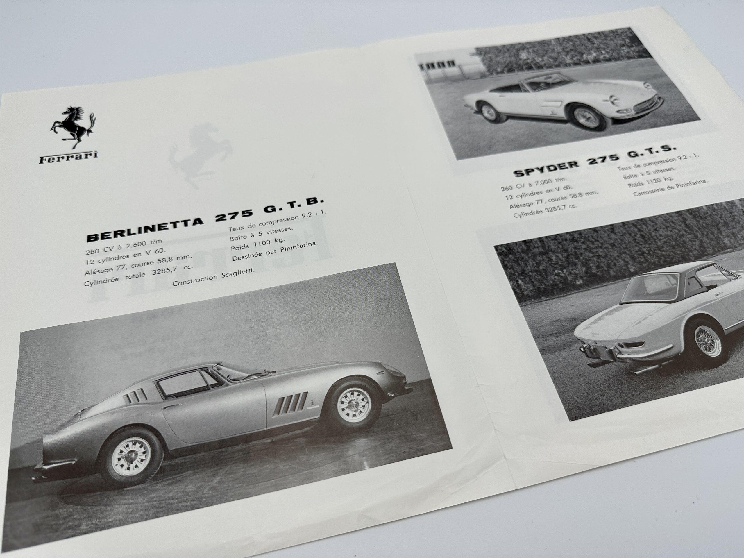 Ferrari 275 GTB/GTS, 330 GT 2+2 Garage Francorchamps Model Range Brochure - 1966