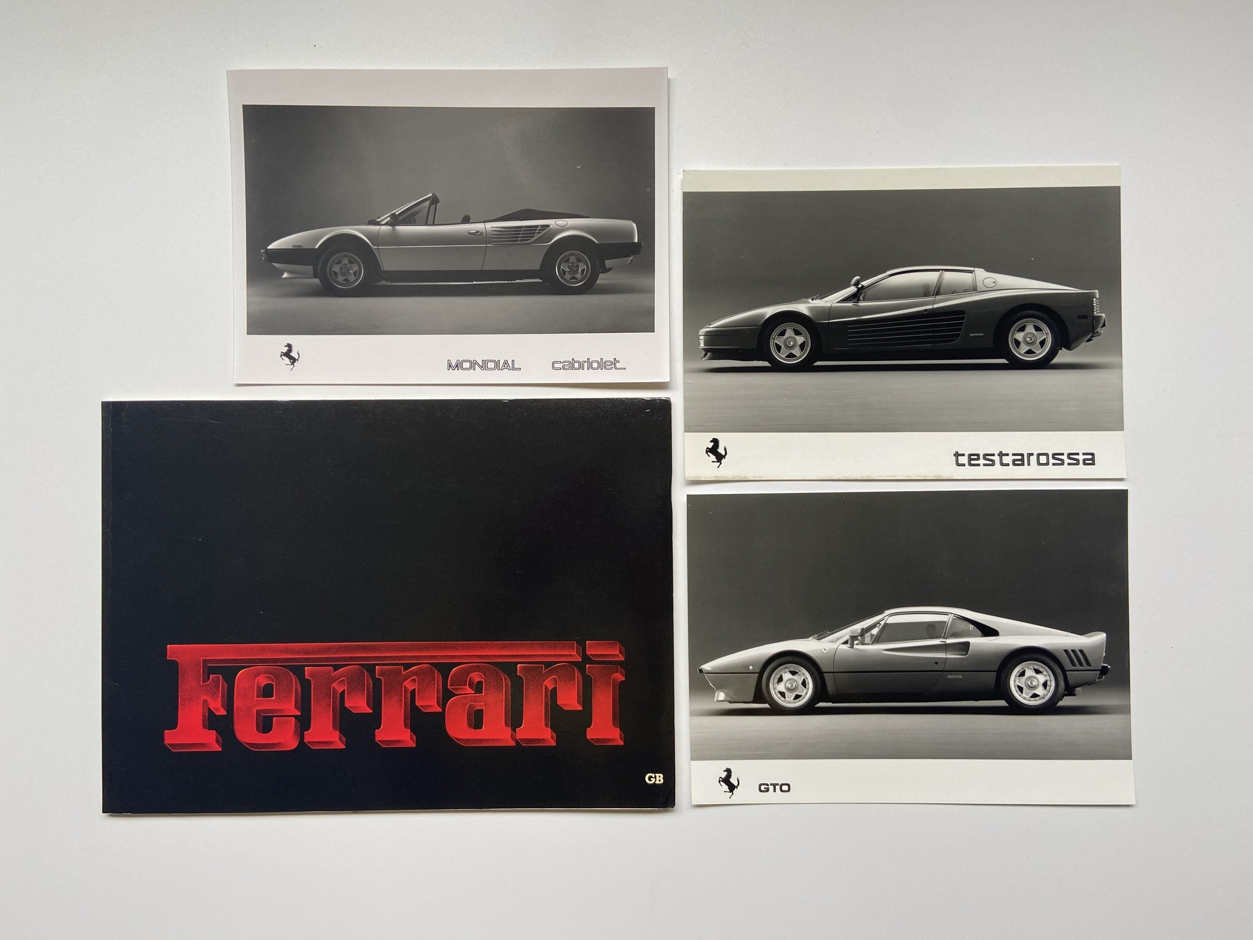 Ferrari Mondial, Testarossa, 288 GTO Press Folder Brochure #325/84 - English