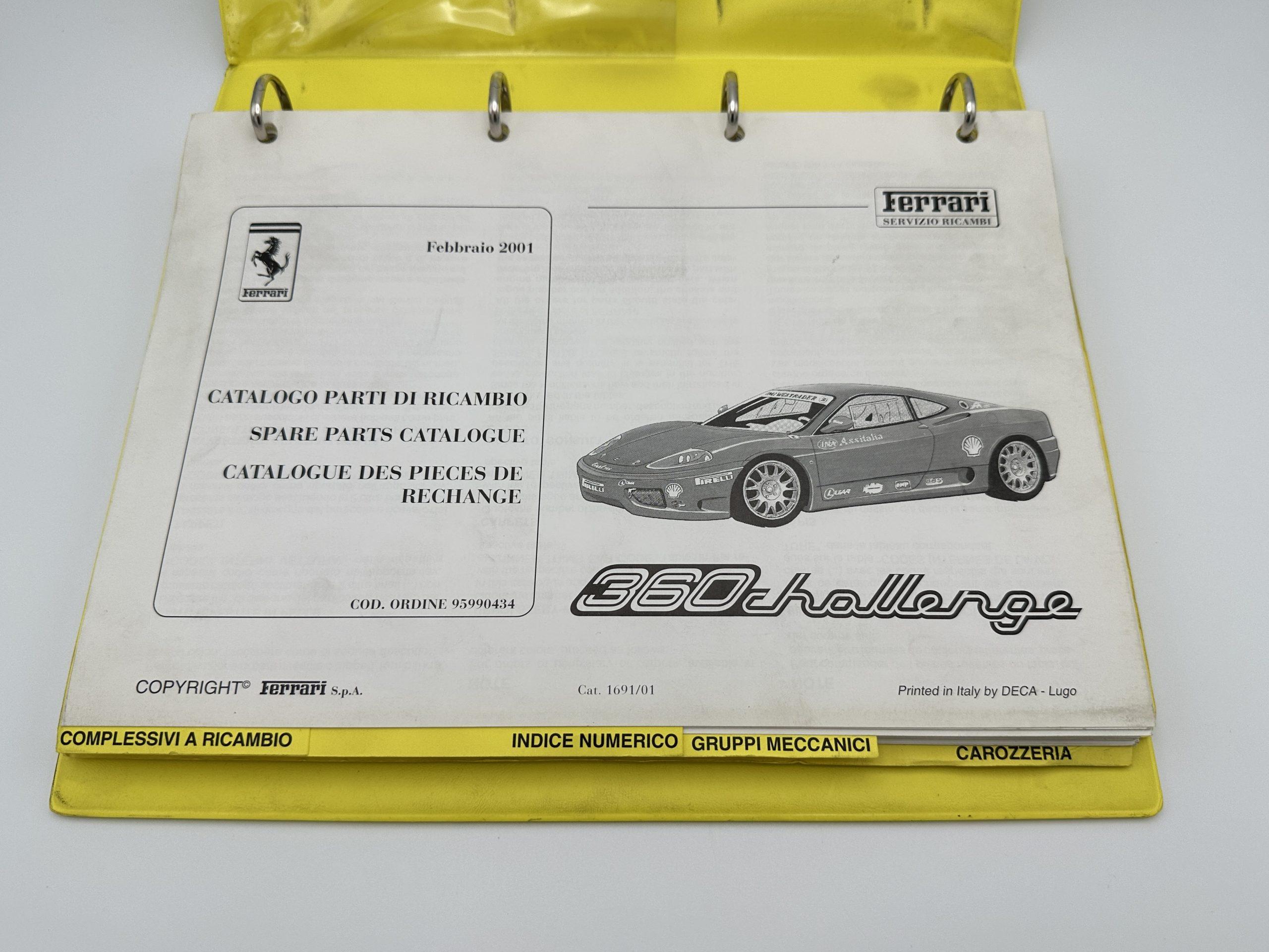 Ferrari 360 Challenge Spare Parts Catalogue 95990434 – #1691/01 – 2001