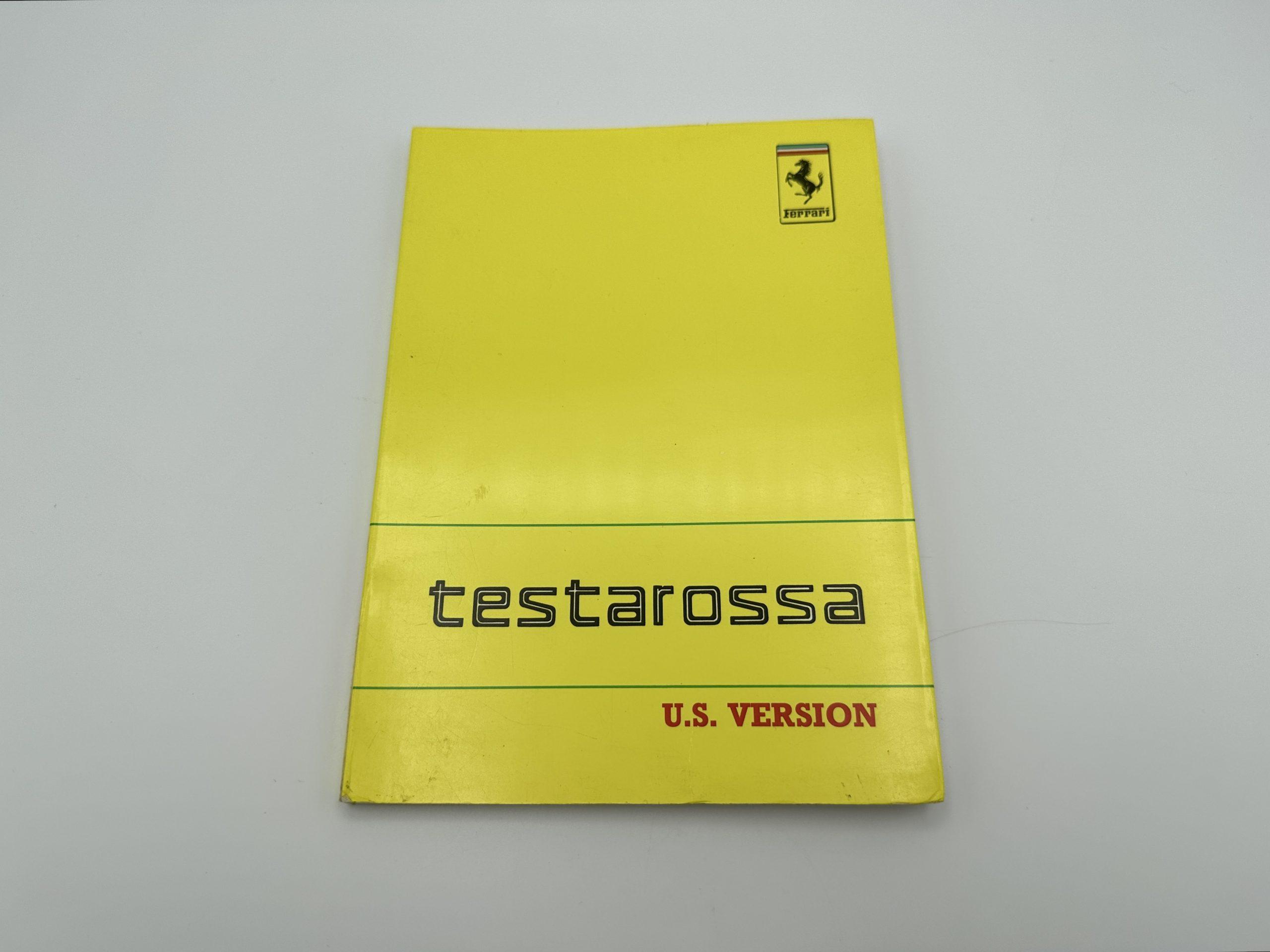 Ferrari Testarossa Owner’s Manual U.S.Version #536/88 – MY 1989