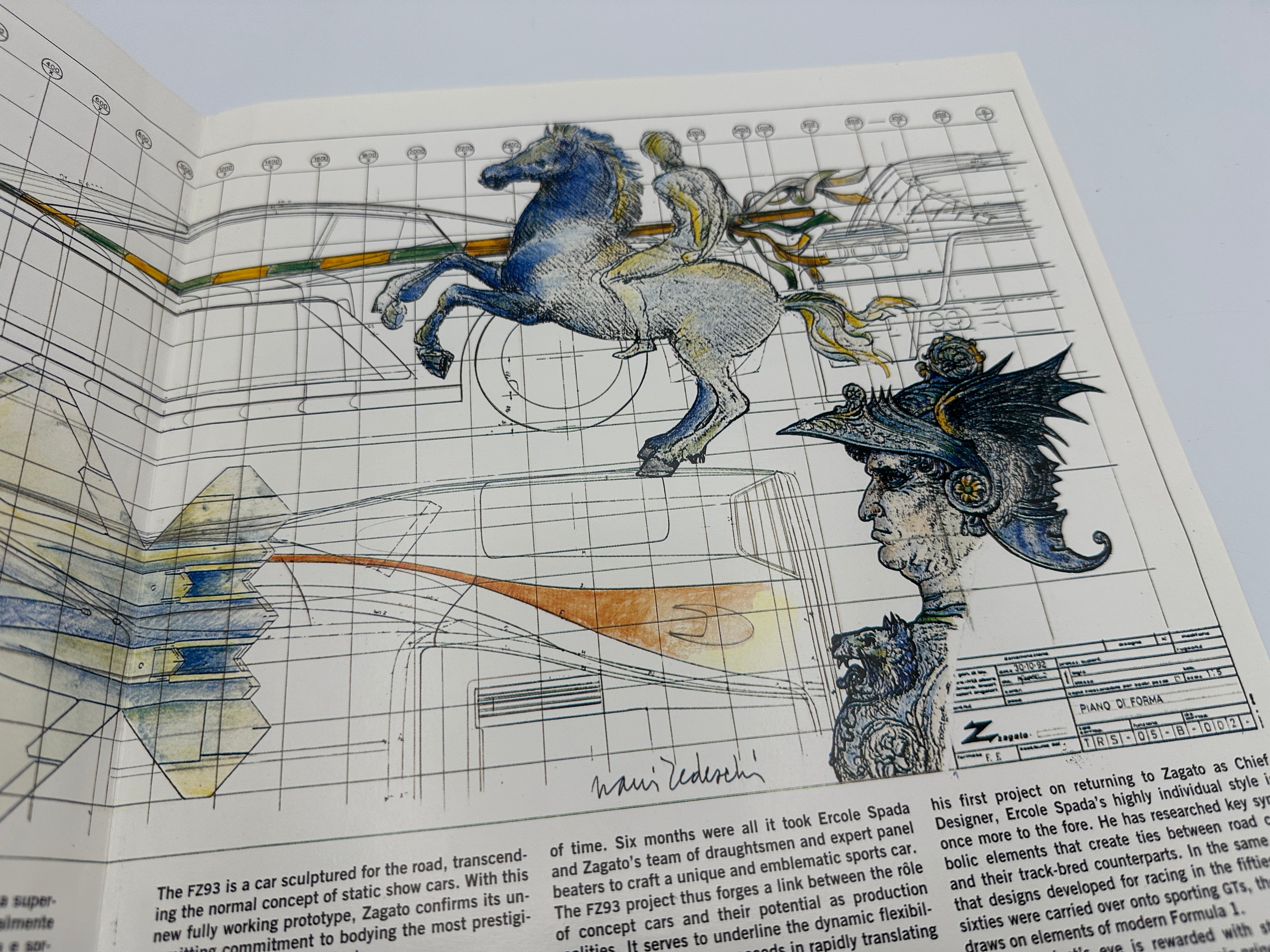 Ferrari Zagato FZ93 Testarossa Press Brochure - Sales Brochure - Prototype - 1993