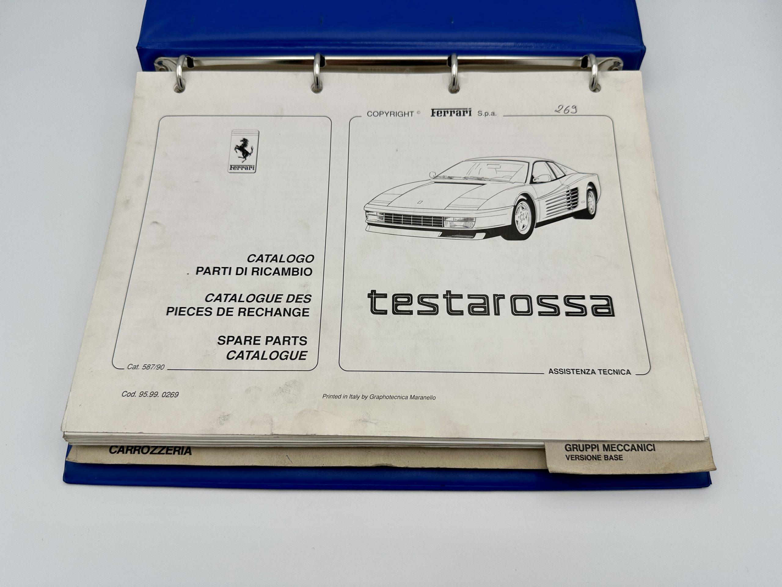 Ferrari Testarossa Spare Parts Catalogue #587/90 – 1990