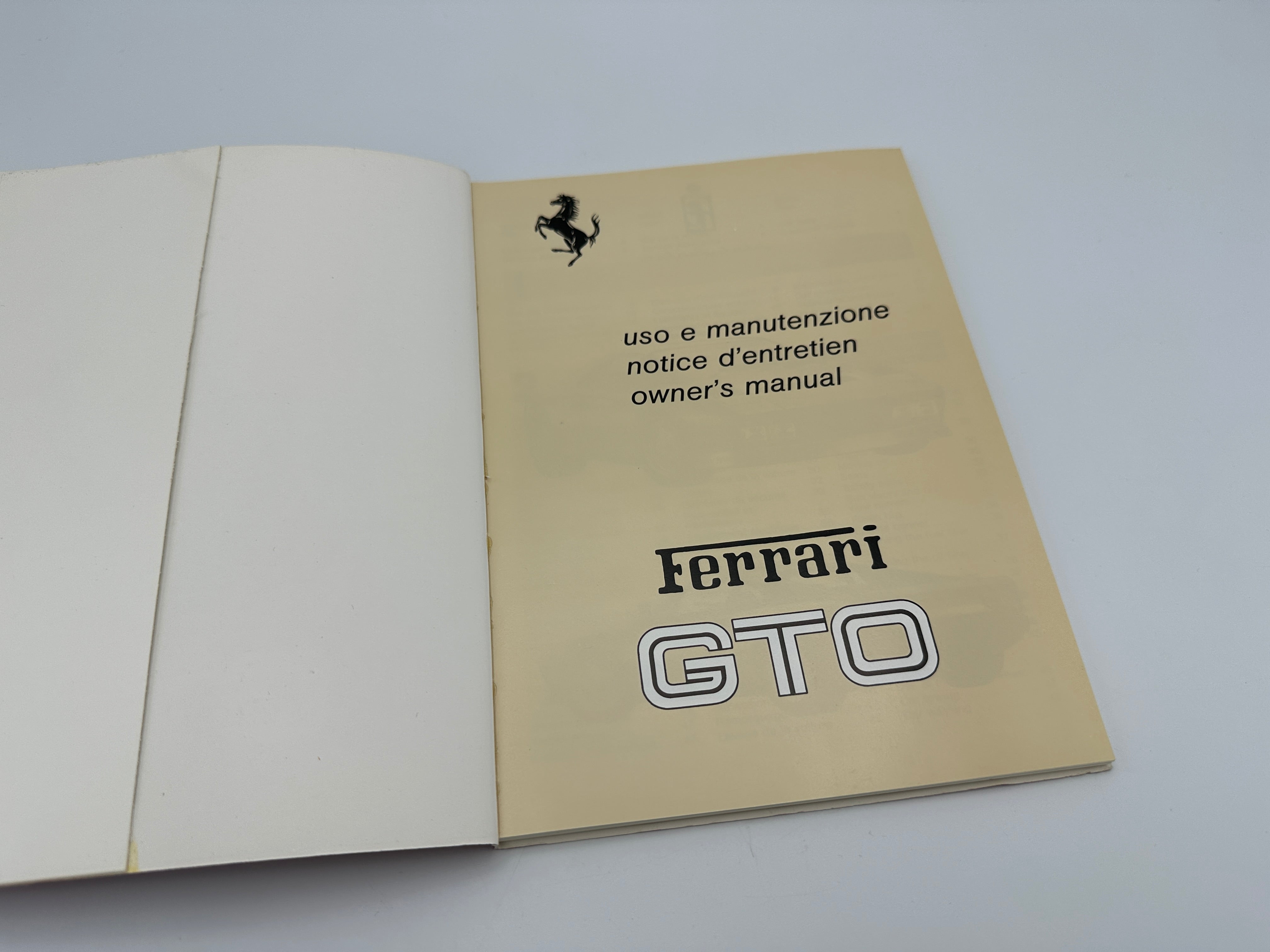 Ferrari 288 GTO Owner's Manual #345/85 - 1985