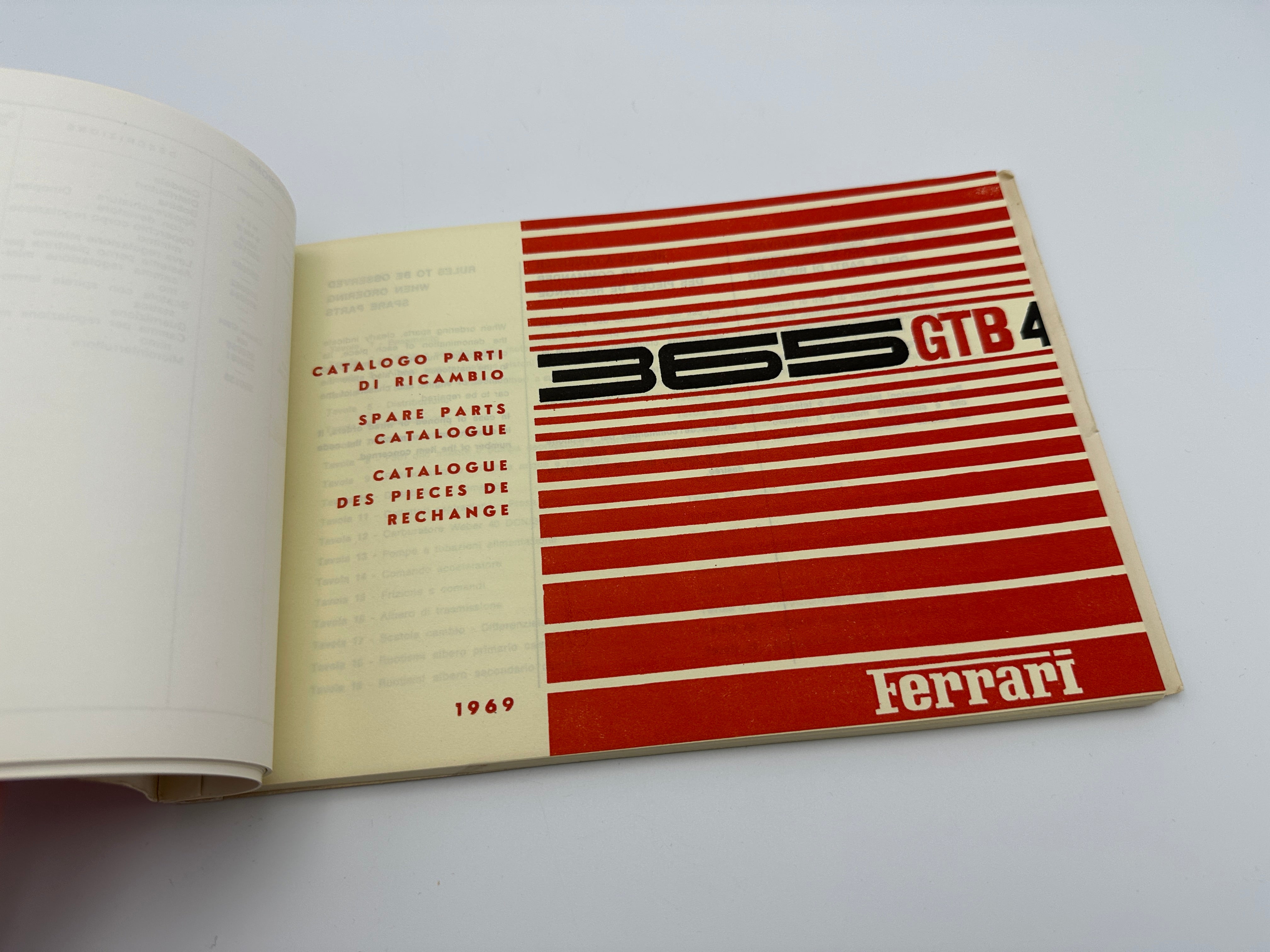 Ferrari 365 GTB4 Daytona Spare Parts Catalogue #33/69 - 1969 - Including Revisions 1971