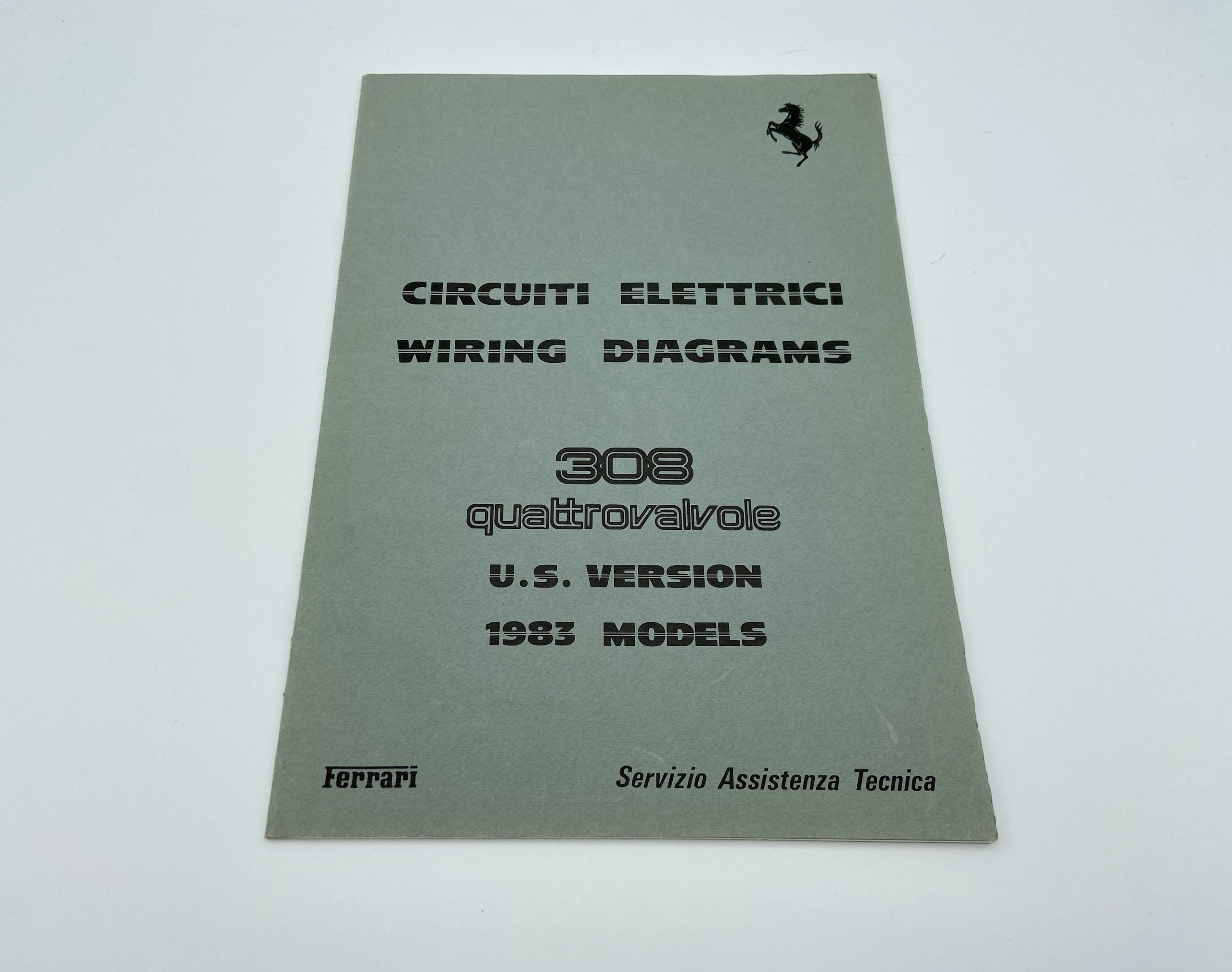 Ferrari 308 QV Quattrovalvole U.S.version Wiring Diagrams – Circuiti Elettrici #273/83 – 1983