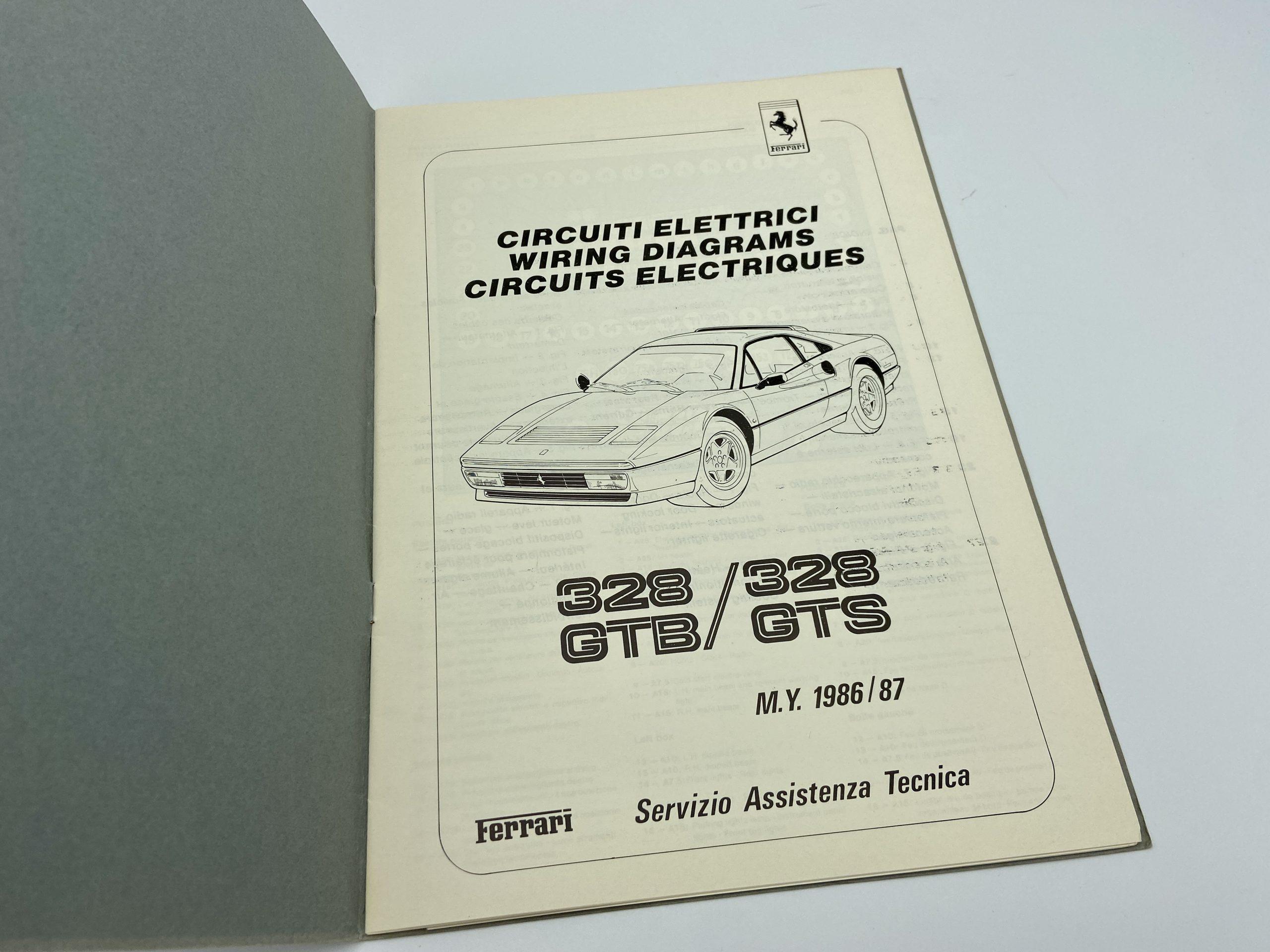 Ferrari 328 GTB/GTS U.S.Version Wiring Diagrams – Circuiti Elettrici #440/86 - 1986/87