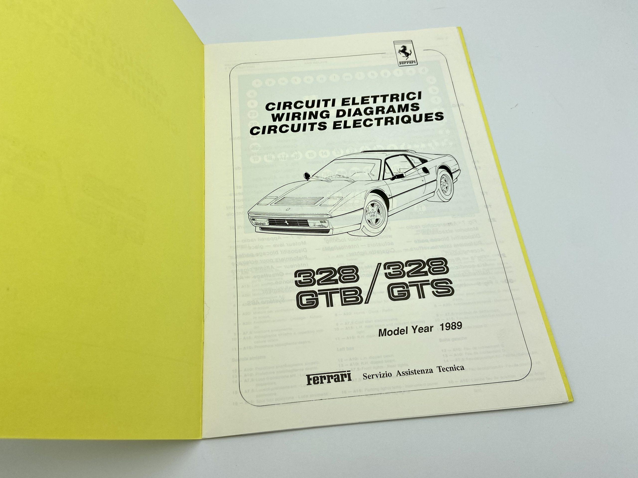 Ferrari 328 GTB/GTS U.S.Version Wiring Diagrams – Circuiti Elettrici #559/89 – 1989