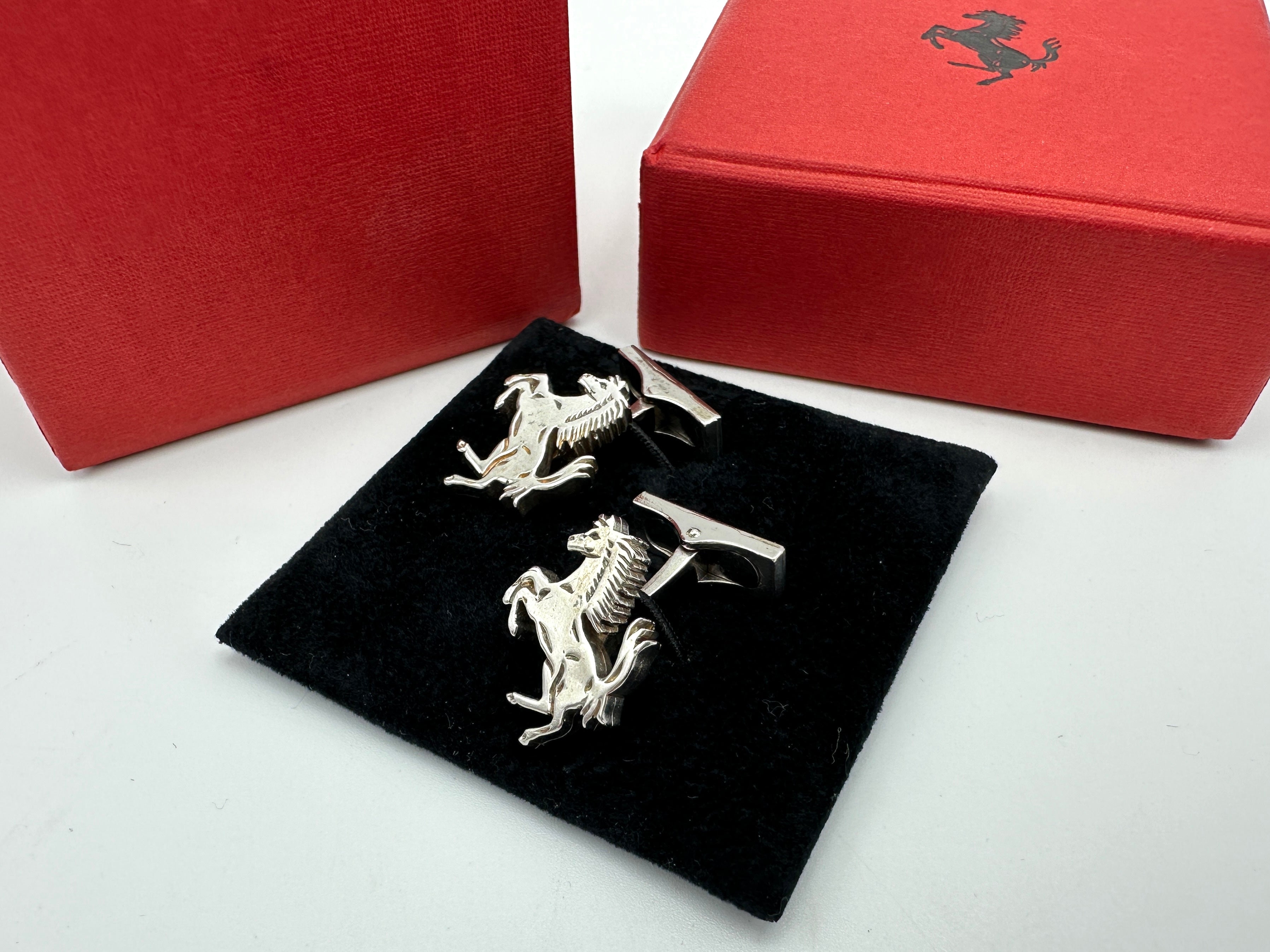 Ferrari Cavallino Rampante Cufflinks - Silver 925 - Prancing Horse - Official Accessory