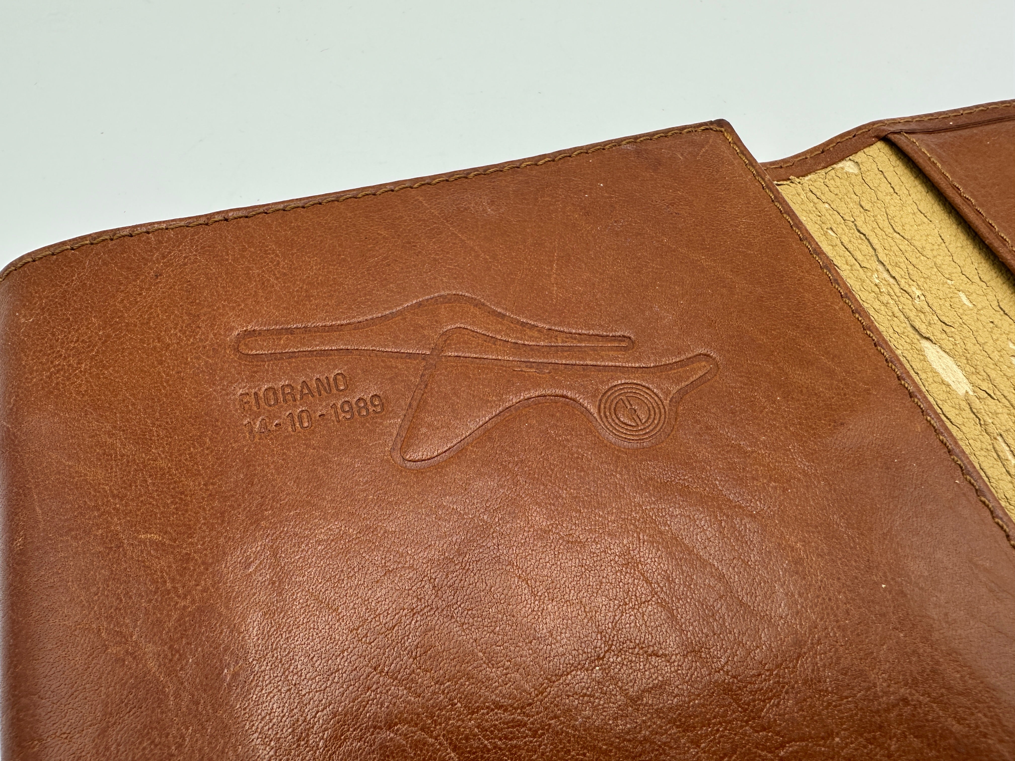 Ferrari Schedoni Leather Business Organizer, Agenda Pouch - Pista Di Fiorano - 1989